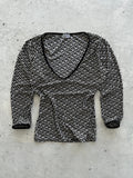 Dolce & Gabbana D&G Monogram 3/4 Sleeve Top (Women's S)