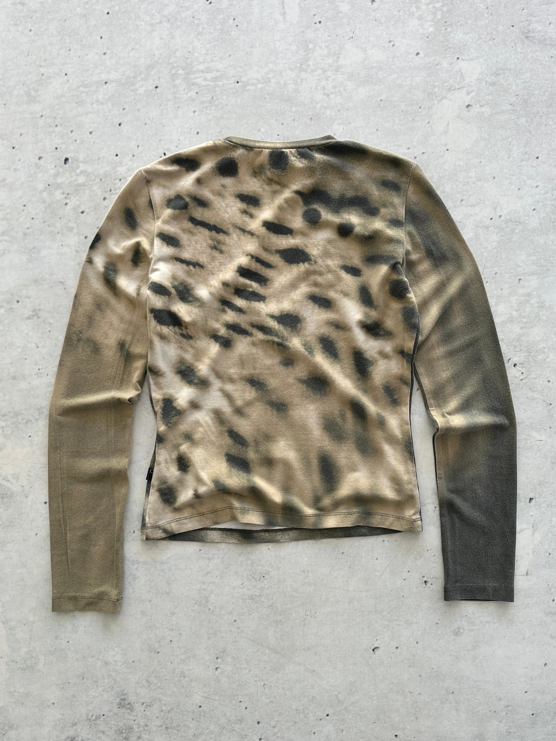 00's Just Cavalli V Neck Long Sleeve Top (Women's M)