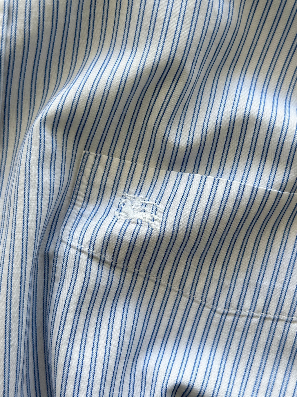 00's Burberry Vertical Stripe Long Sleeve Shirt (XL)