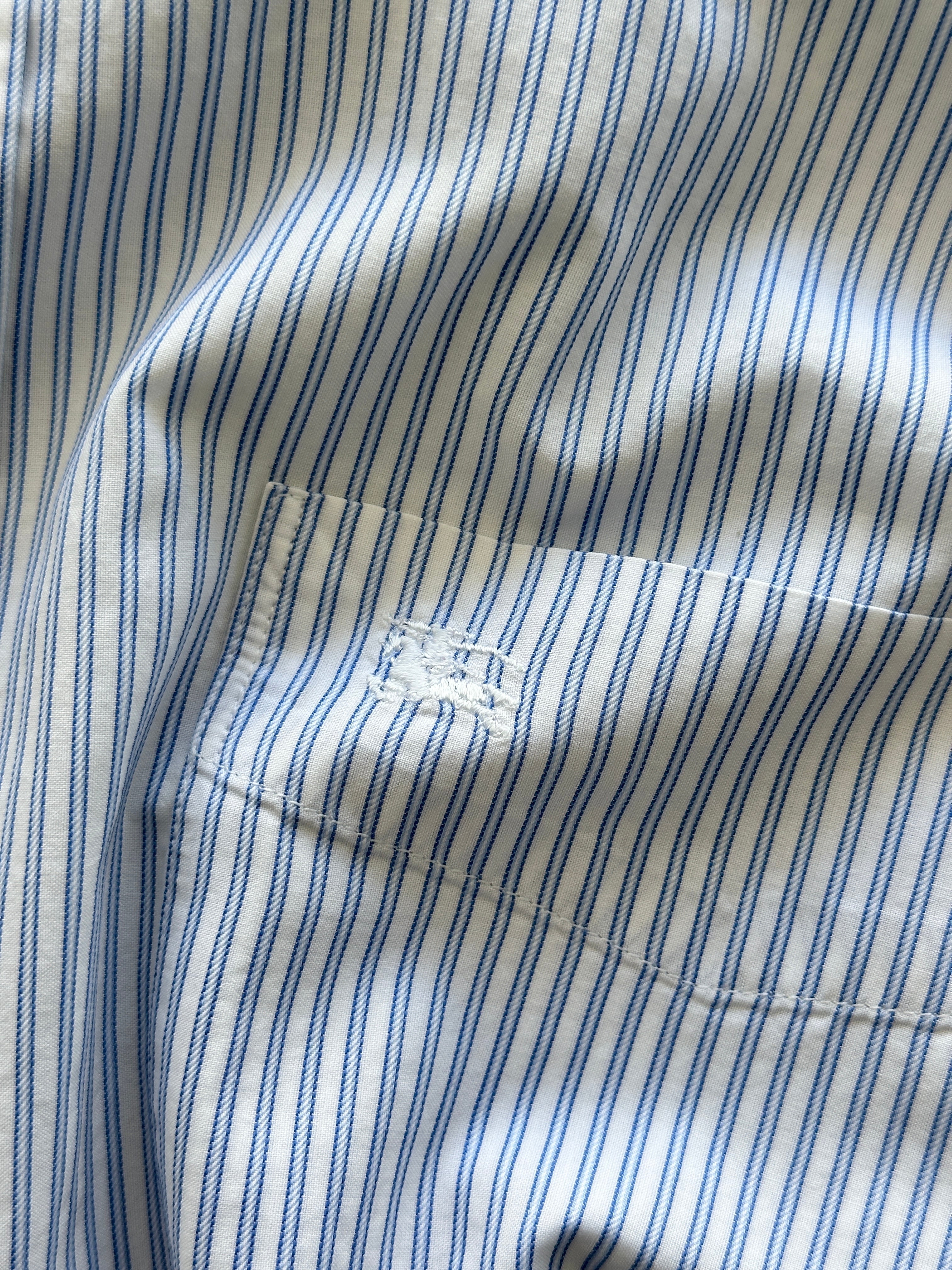 00's Burberry Vertical Stripe Long Sleeve Shirt (XL)