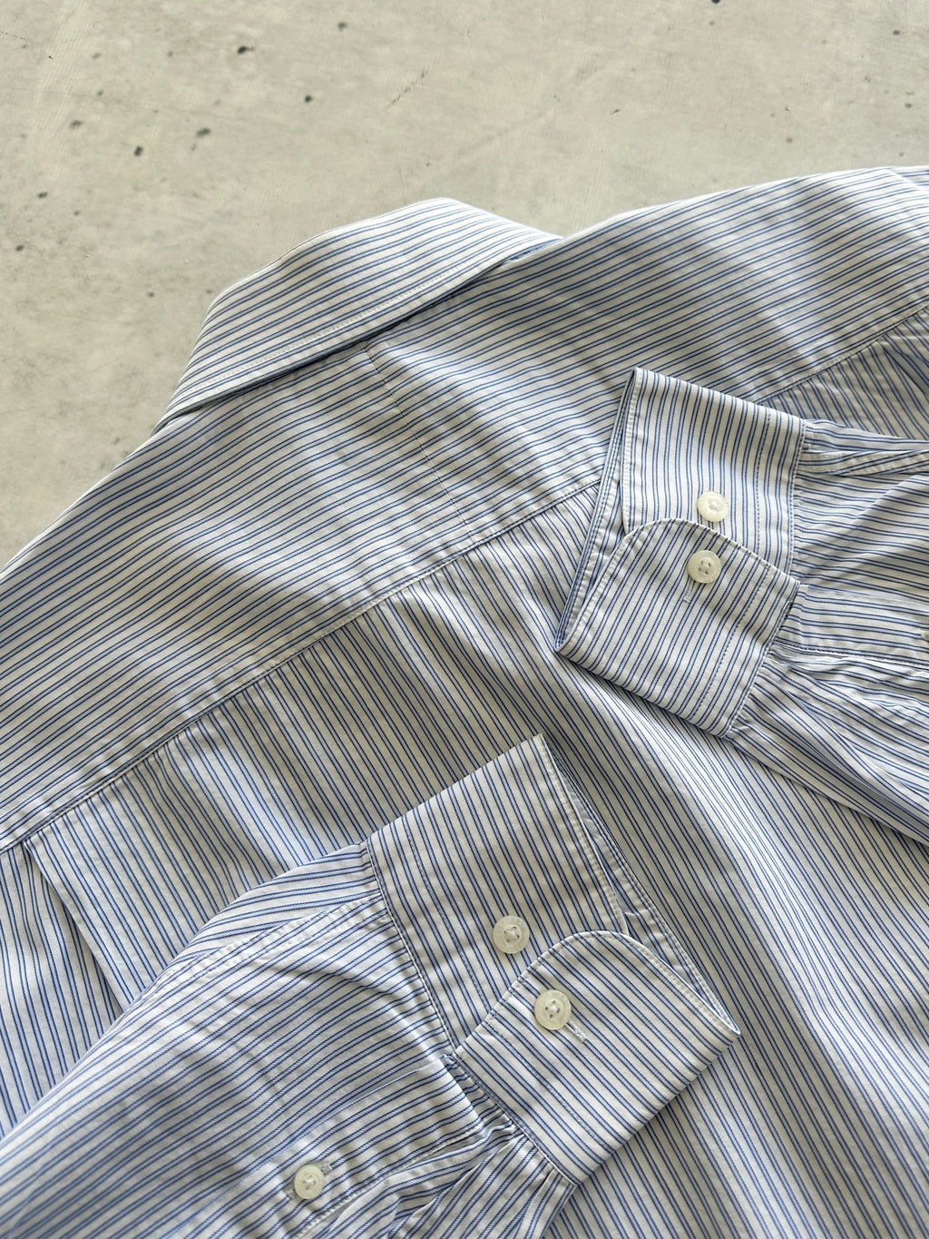 00's Burberry Vertical Stripe Long Sleeve Shirt (XL)