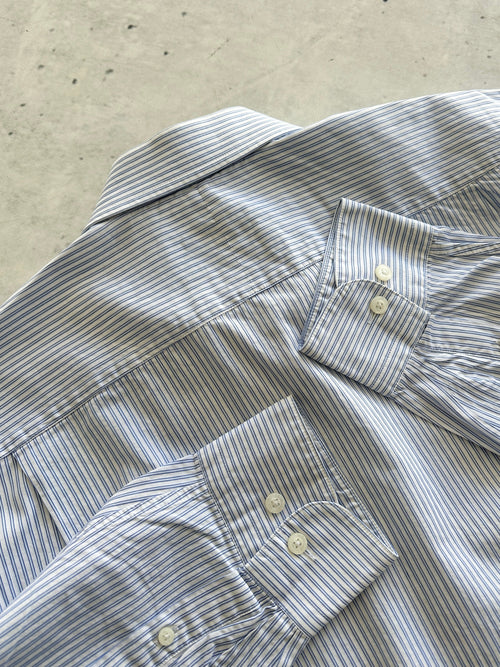 00's Burberry Vertical Stripe Long Sleeve Shirt (XL)