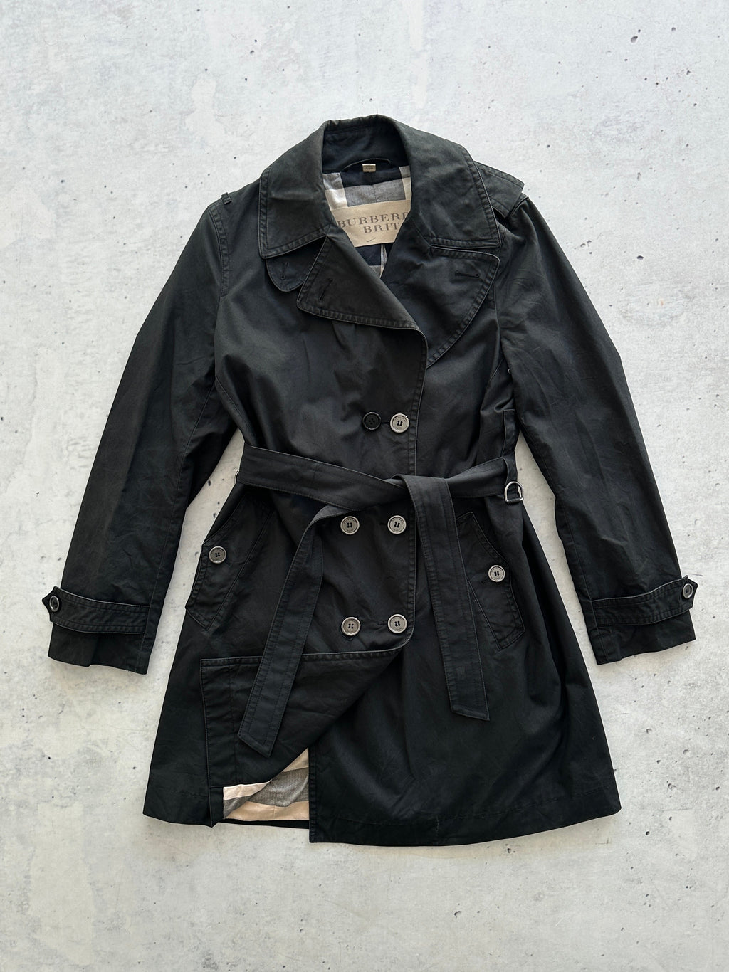 Burberry Brit Nova Check Trench Coat / Mac (Women's S)
