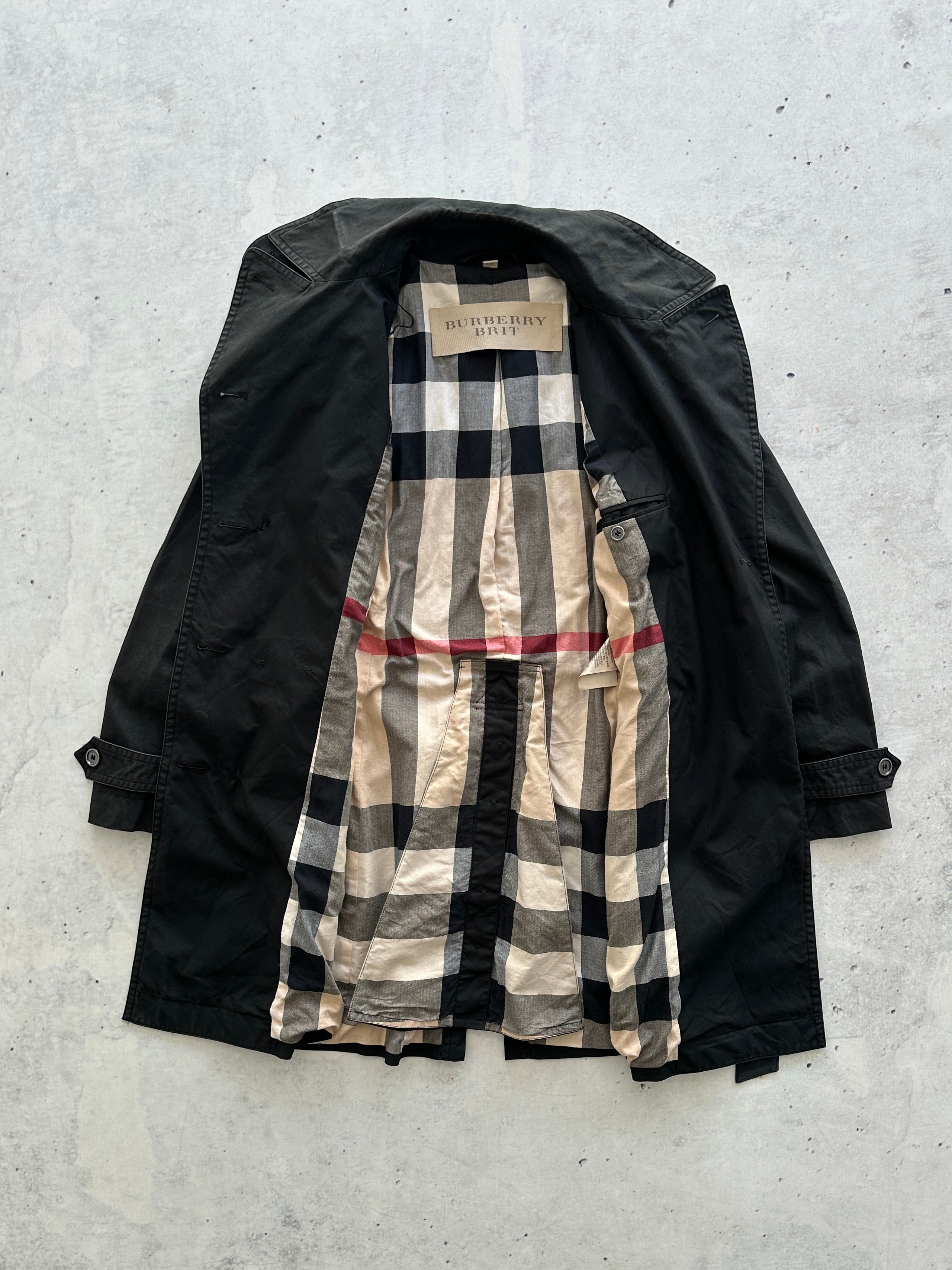 Burberry Brit Nova Check Trench Coat / Mac (Women's S)