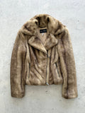 00's Armani Jeans Y2K Faux Fur Zip Up Jacket (Women's XS)