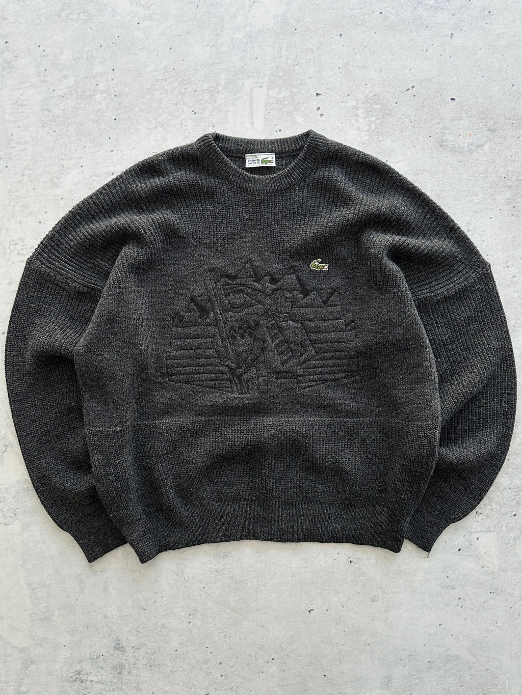 Vintage Chemise Lacoste Wool Crewneck Knit Jumper (XL)