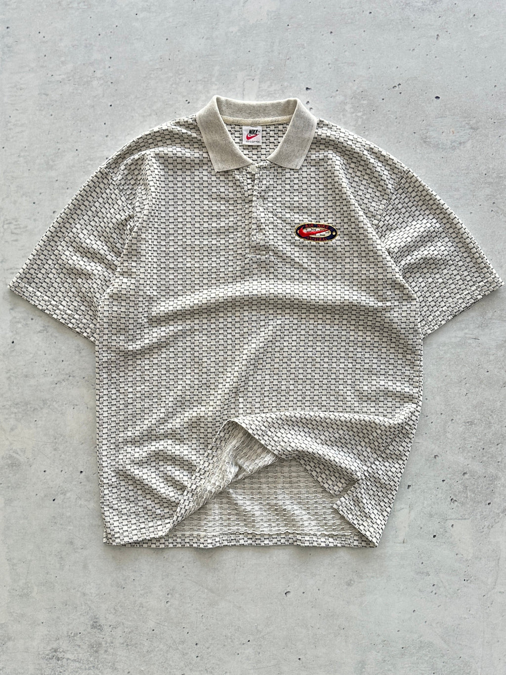 90's Nike Embroidered Logo Textured Polo Shirt (XL)