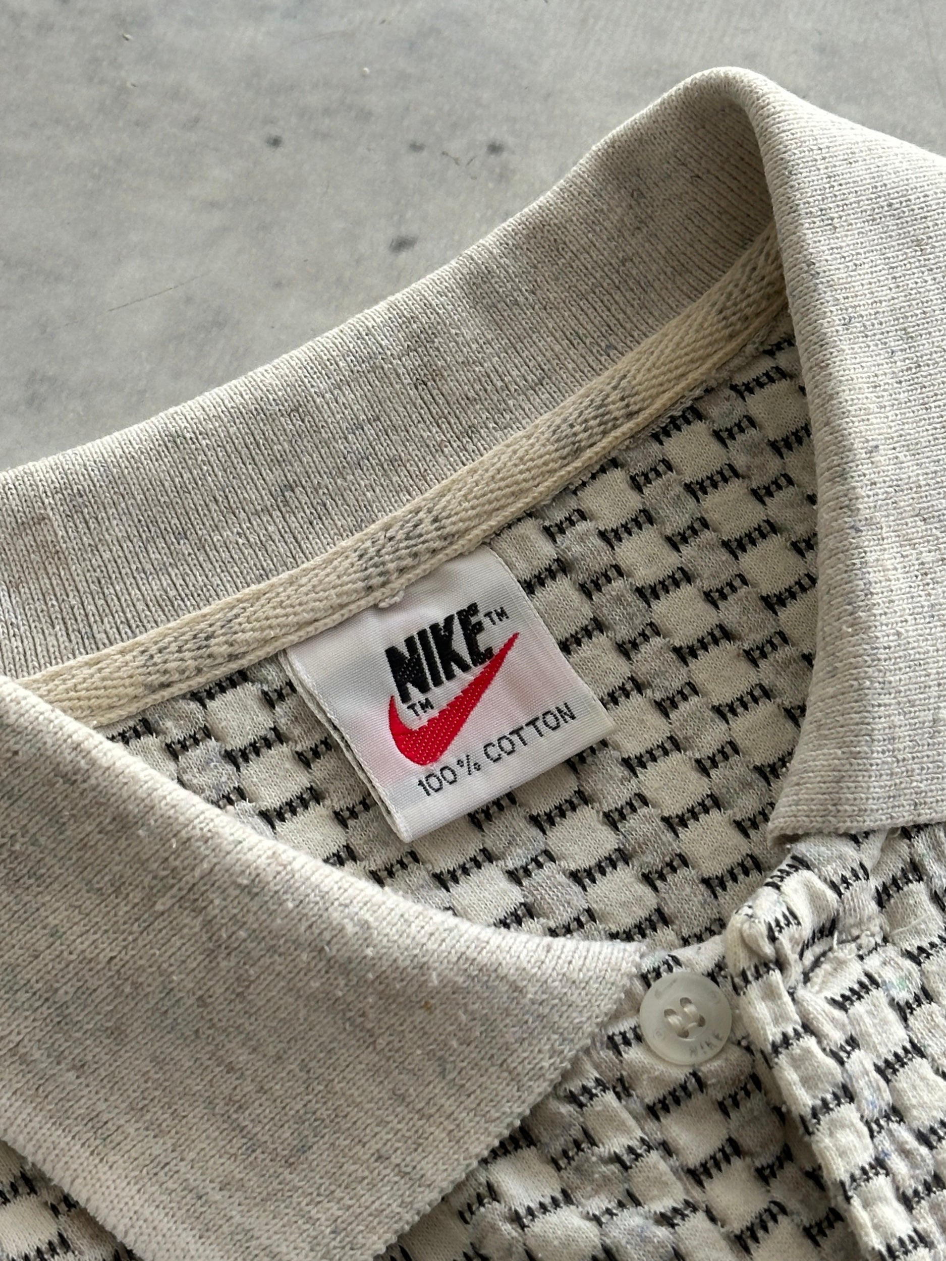 90's Nike Embroidered Logo Textured Polo Shirt (XL)