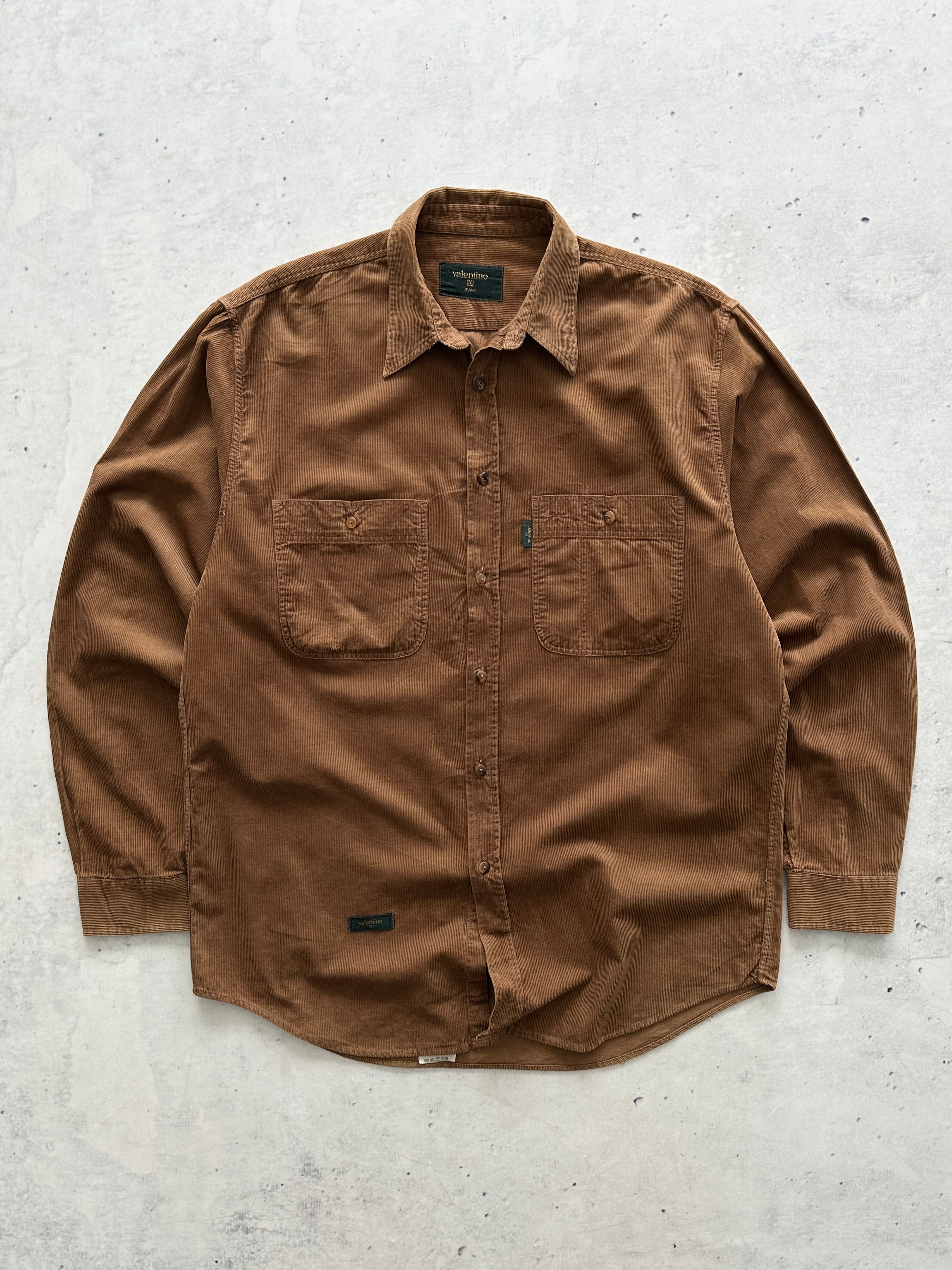 90's Valentino Jeans Corduroy Long Sleeve Shirt (L)