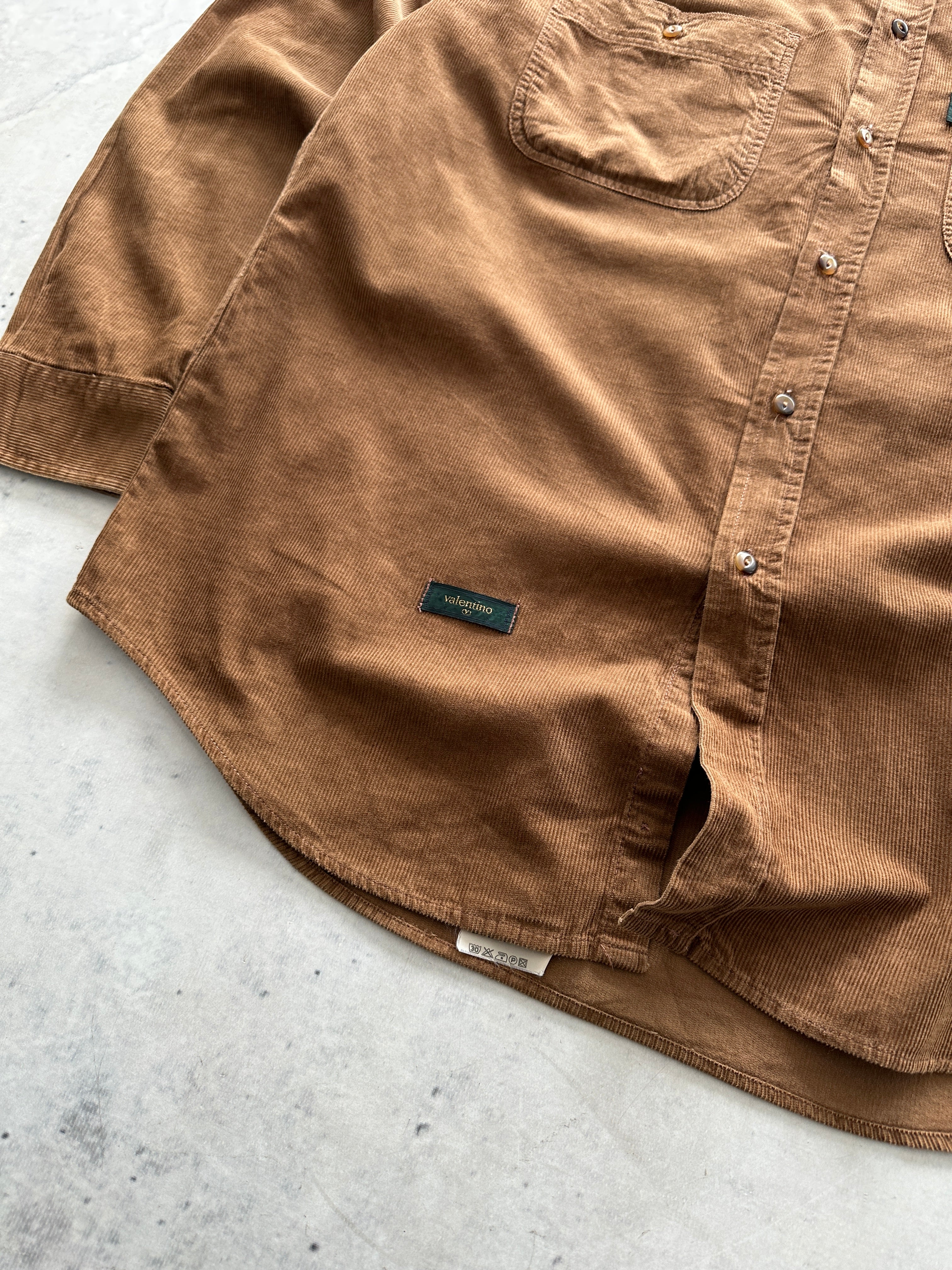 90's Valentino Jeans Corduroy Long Sleeve Shirt (L)