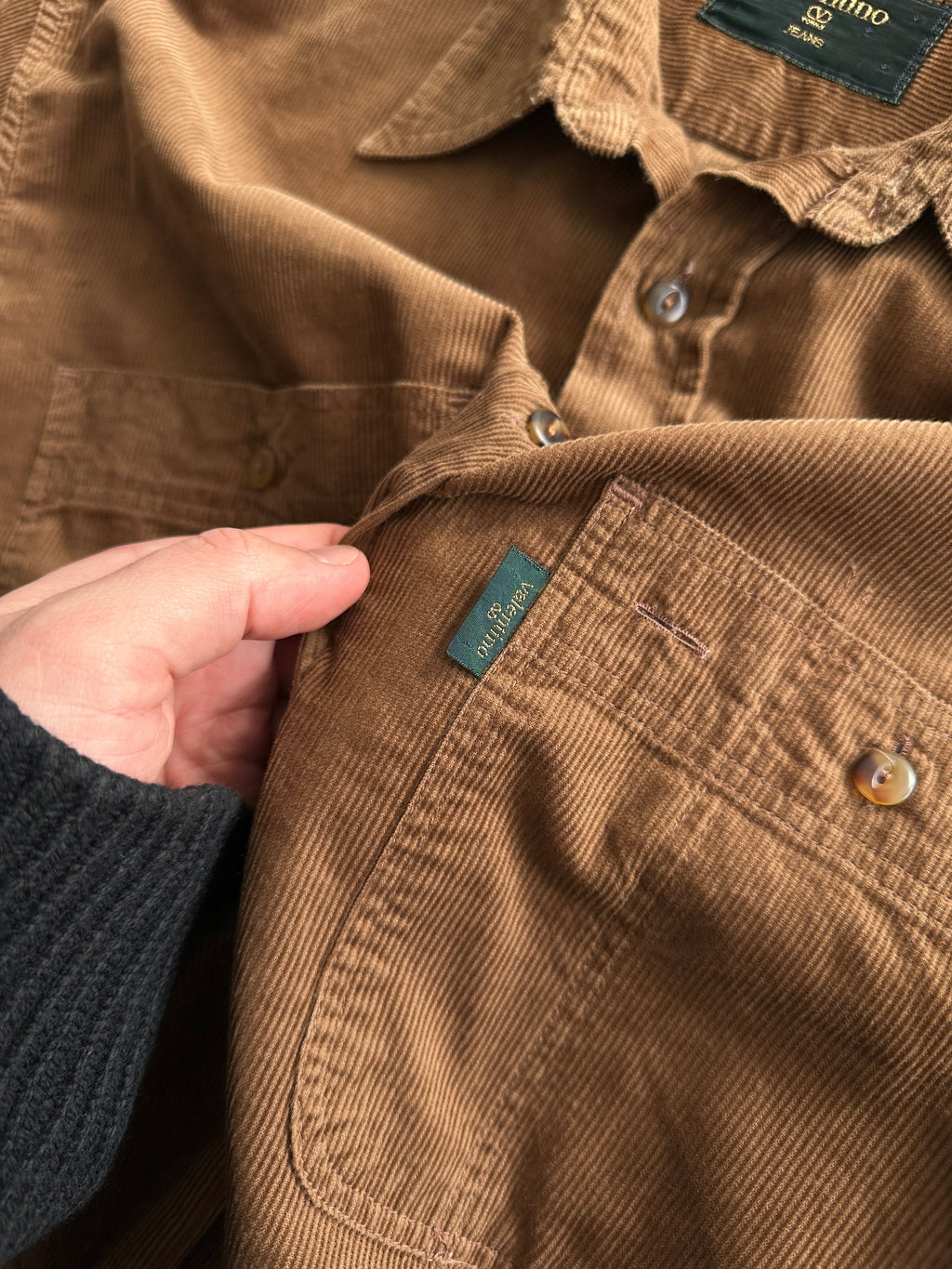 90's Valentino Jeans Corduroy Long Sleeve Shirt (L)