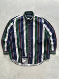 90's Ralph Lauren Blaire Vertical Stripe Shirt (XXL)