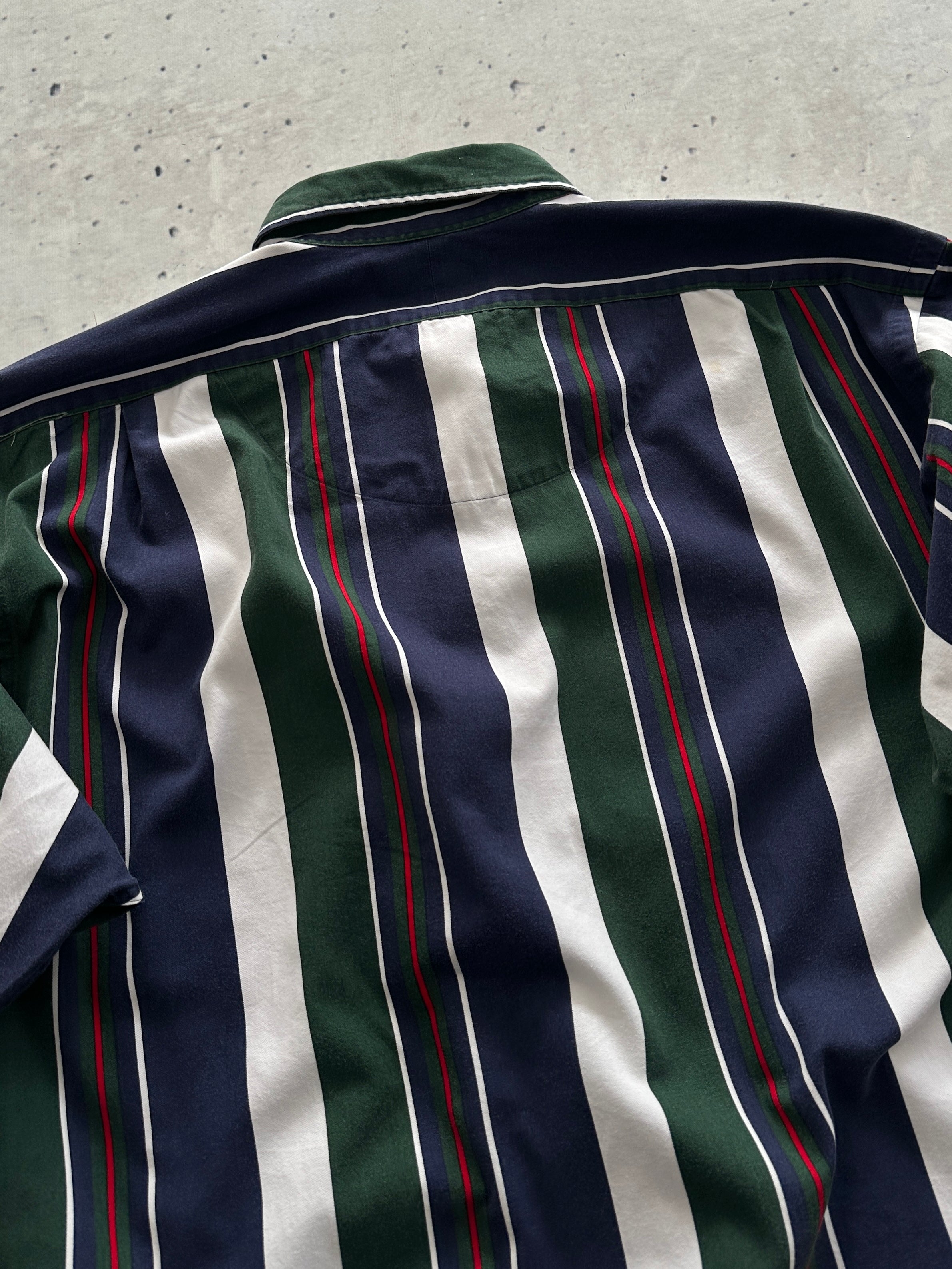 90's Ralph Lauren Blaire Vertical Stripe Shirt (XXL)
