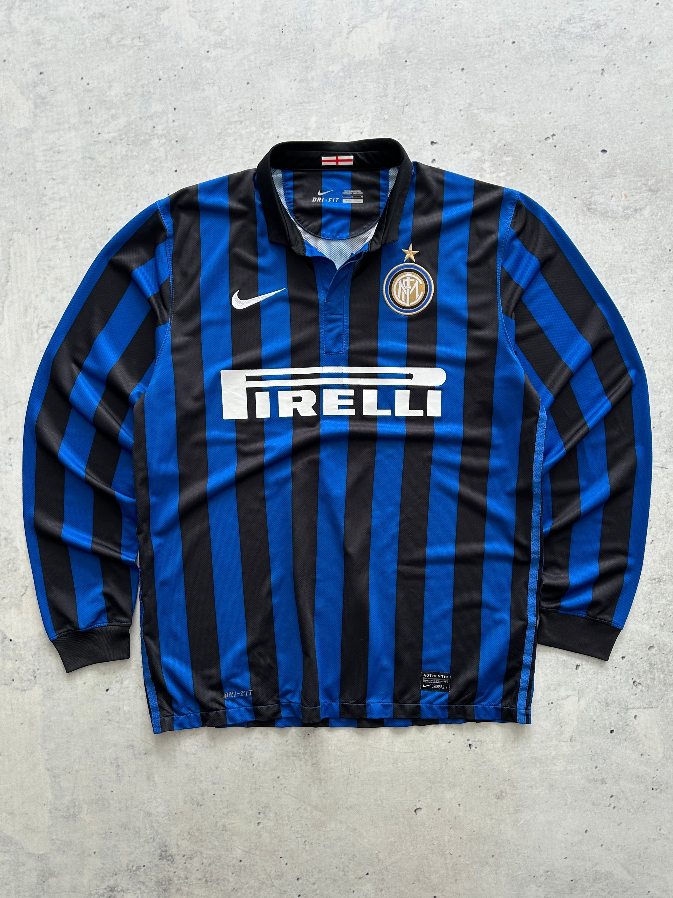 2011/12 Inter Milan Nike Long Sleeve Home Shirt (L)