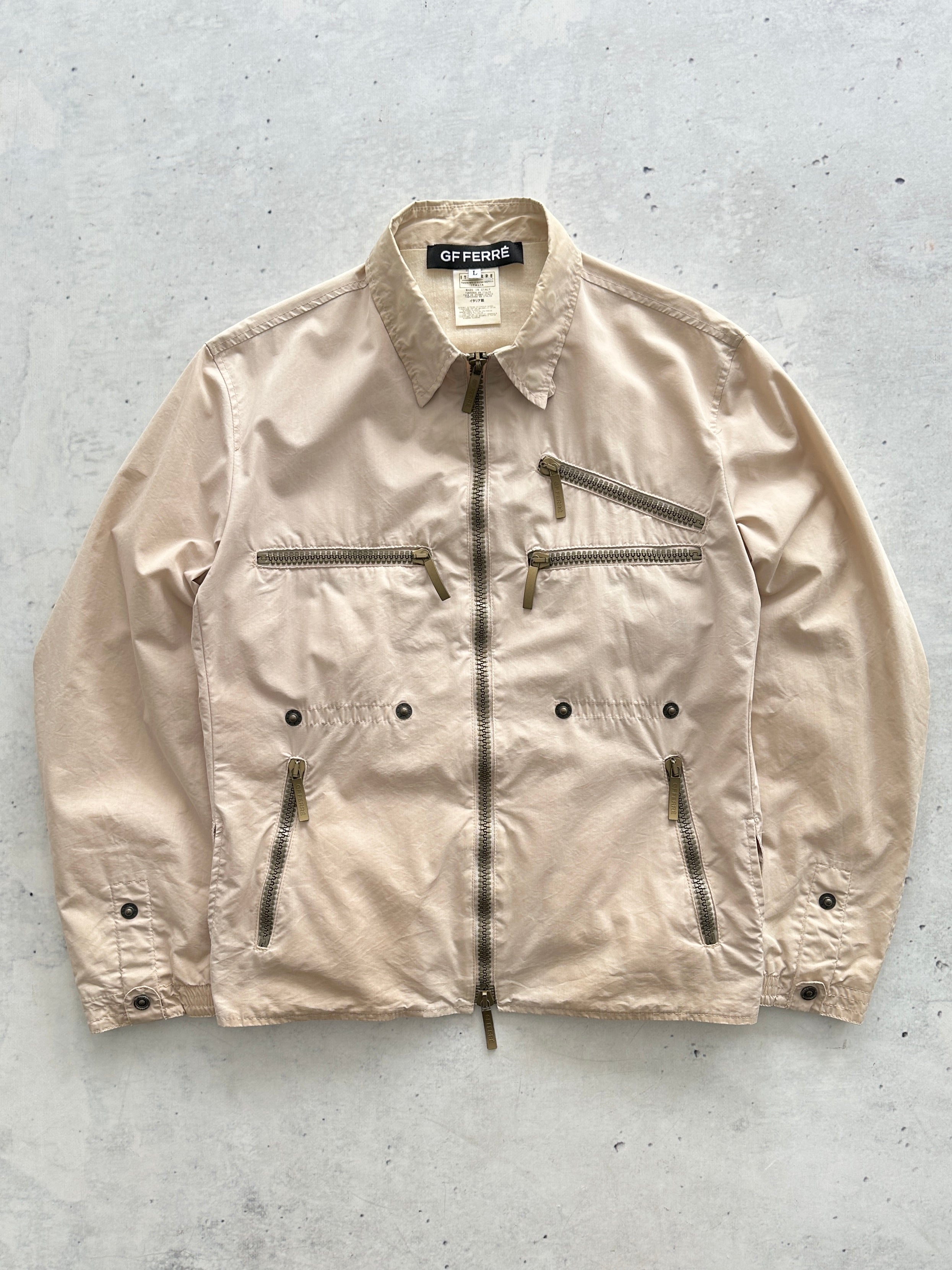 Vintage GF Ferré Gianfranco Multi Zip Utility Jacket (M)