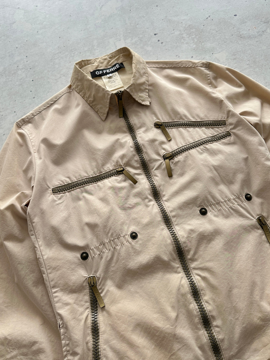 Vintage GF Ferré Gianfranco Multi Zip Utility Jacket (M)