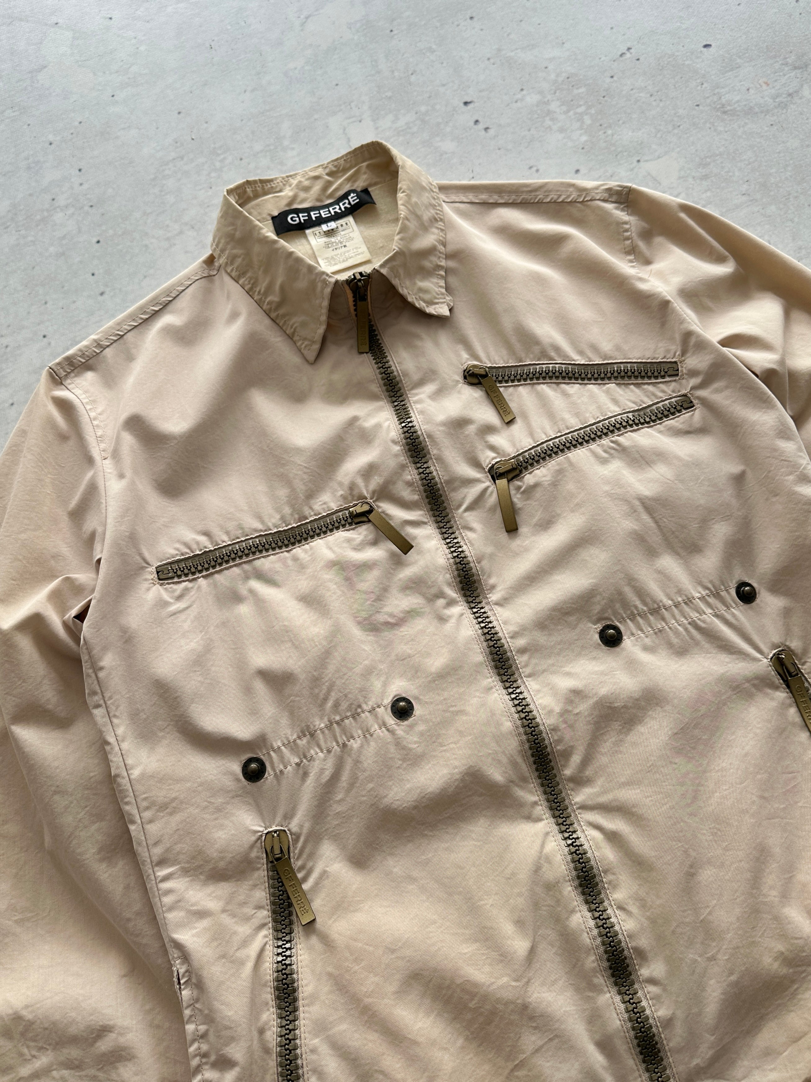 Vintage GF Ferré Gianfranco Multi Zip Utility Jacket (M)