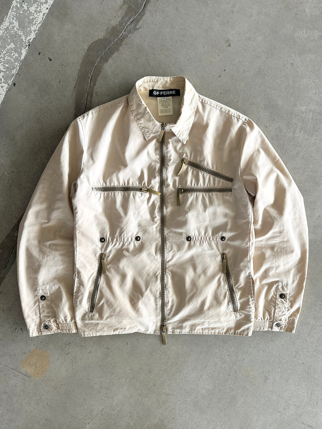 Vintage GF Ferré Gianfranco Multi Zip Utility Jacket (M)