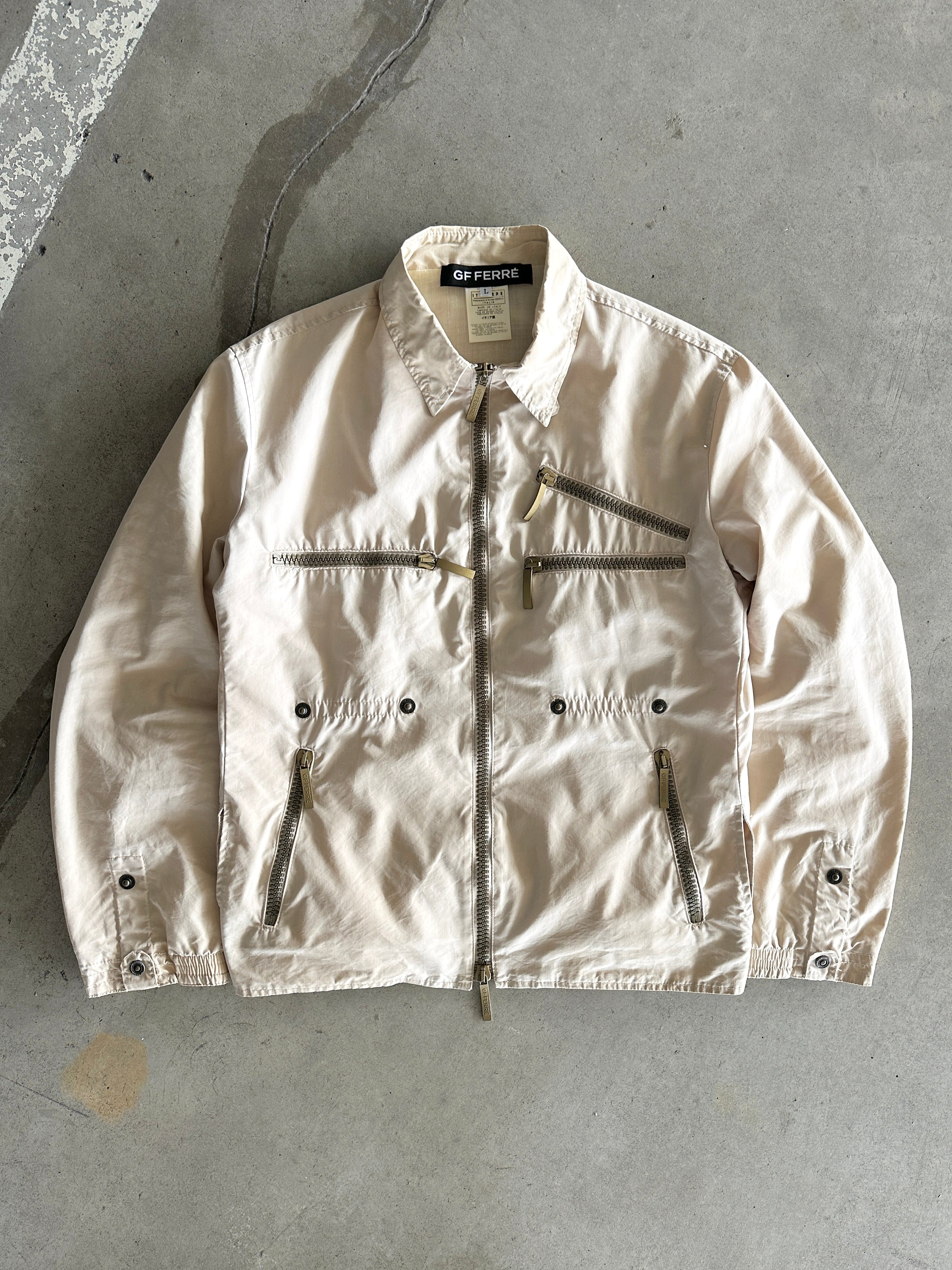 Vintage GF Ferré Gianfranco Multi Zip Utility Jacket (M)