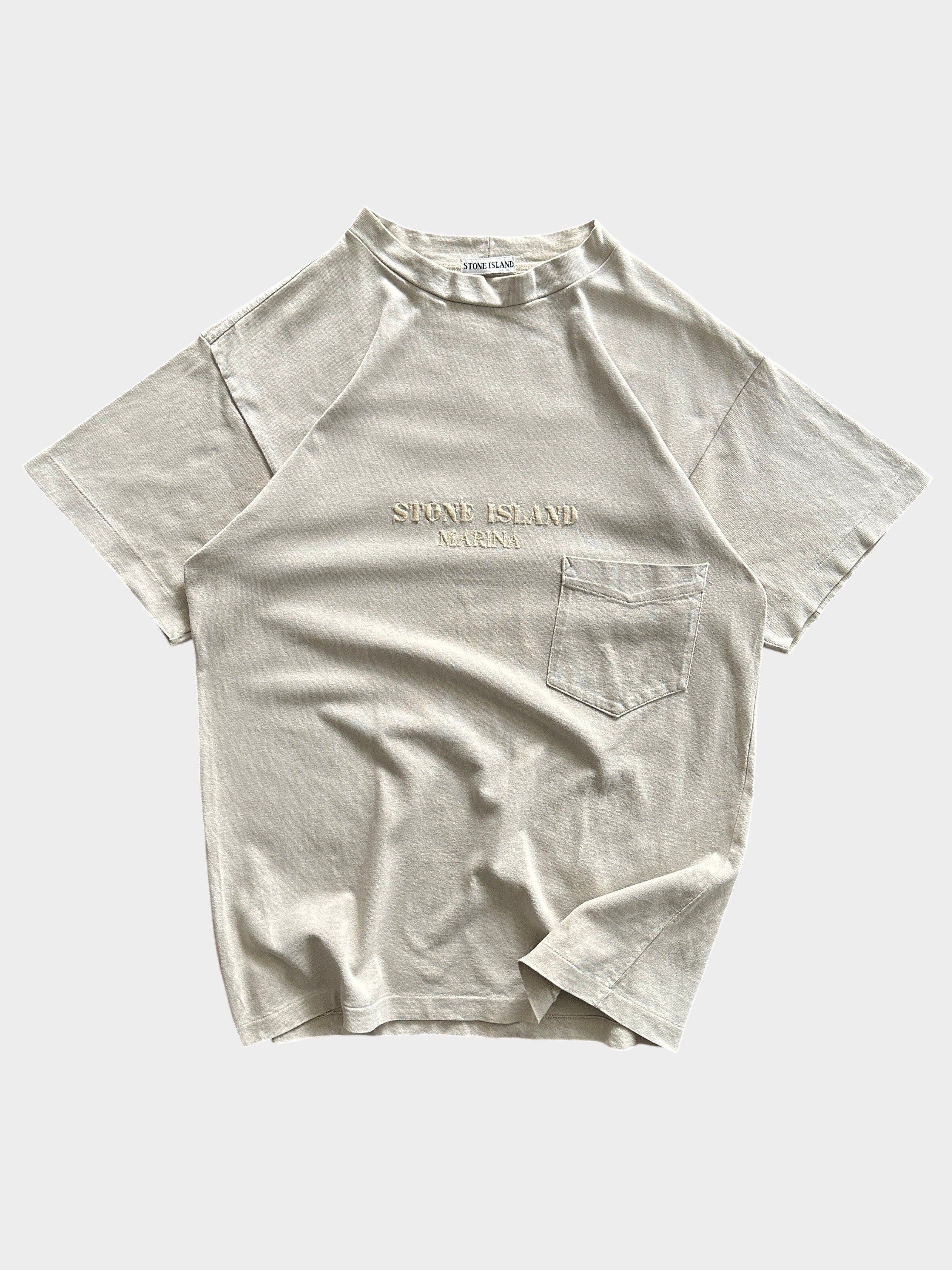 90's Stone Island Marina Heavyweight Embroidered T Shirt (L)