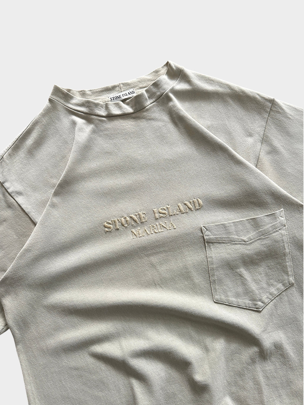 90's Stone Island Marina Heavyweight Embroidered T Shirt (L)