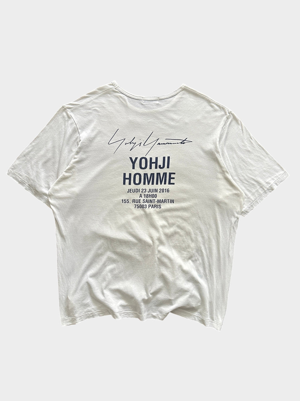 2016 Yohji Yamamoto Pour Homme Paris Staff T Shirt (XL)