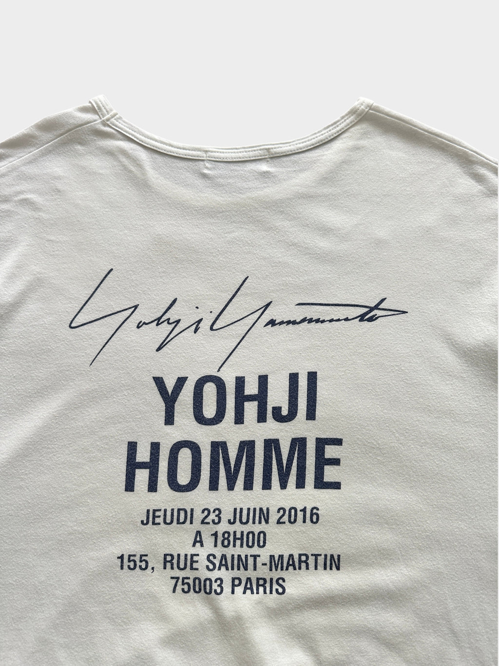 2016 Yohji Yamamoto Pour Homme Paris Staff T Shirt (XL)