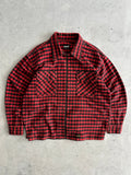 Schott NYC Heavyweight Plaid Zip Up Overshirt (M)