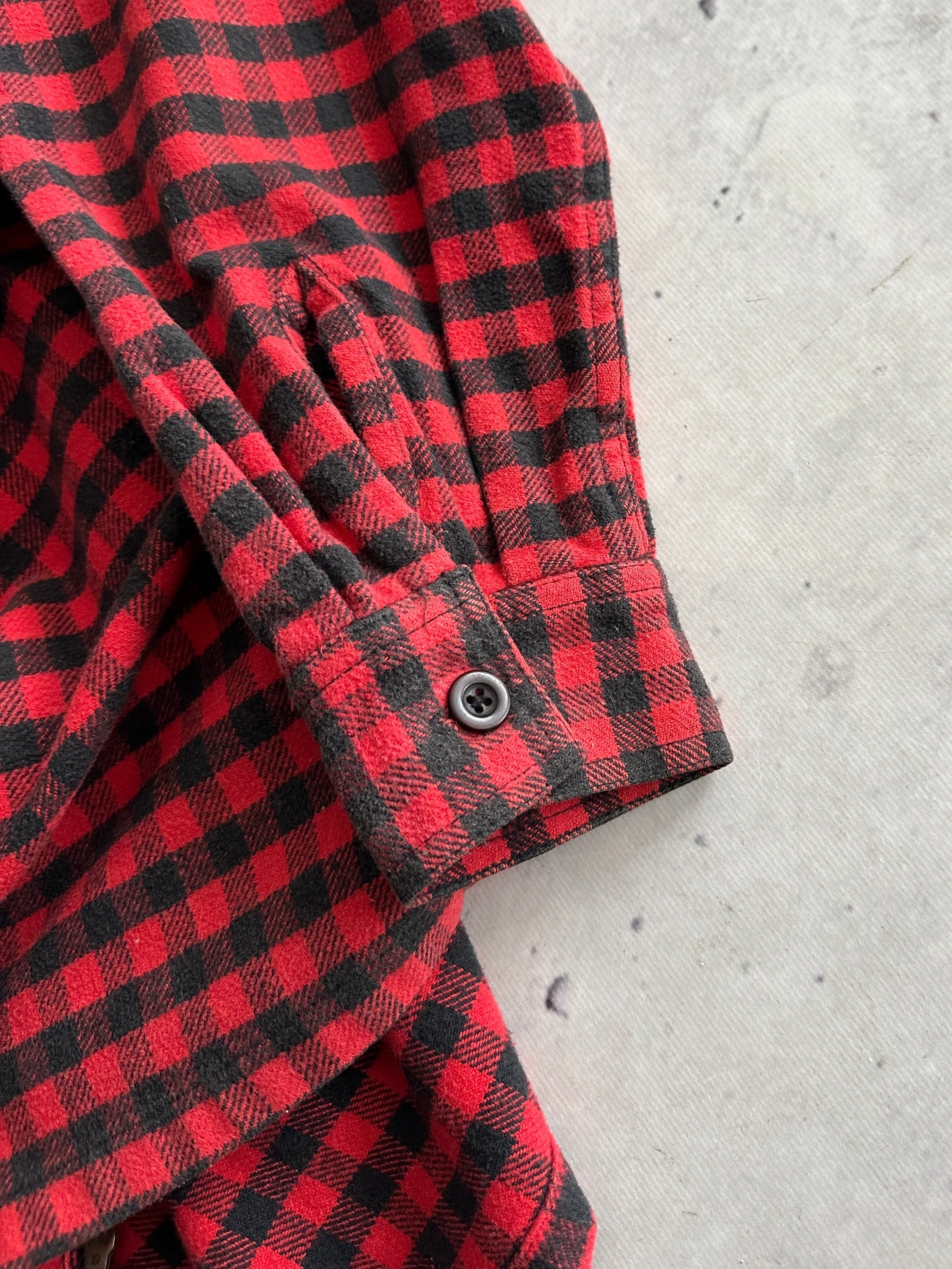 Schott NYC Heavyweight Plaid Zip Up Overshirt (M)