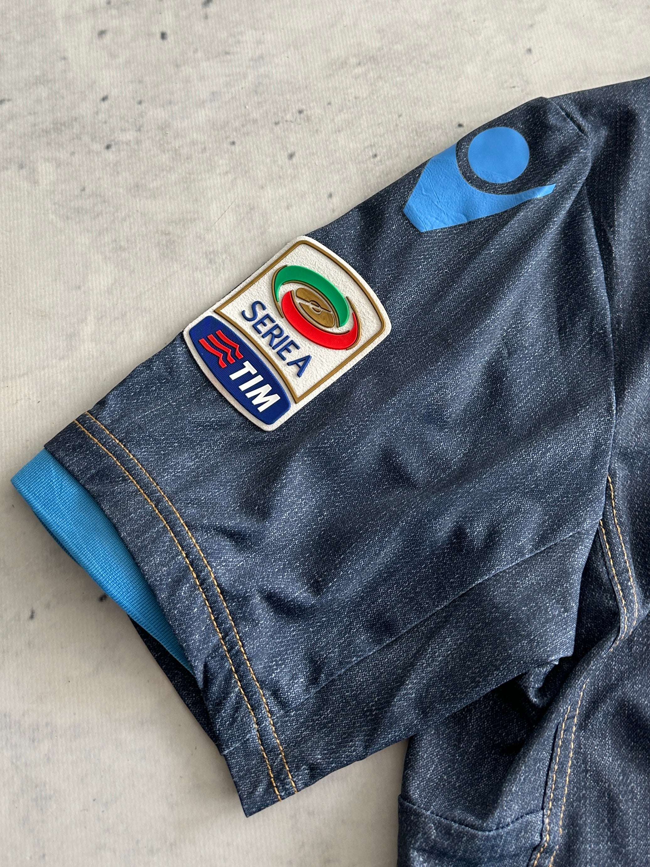 2014/15 Napoli FC Macron Aways Match worn Shirt (L)