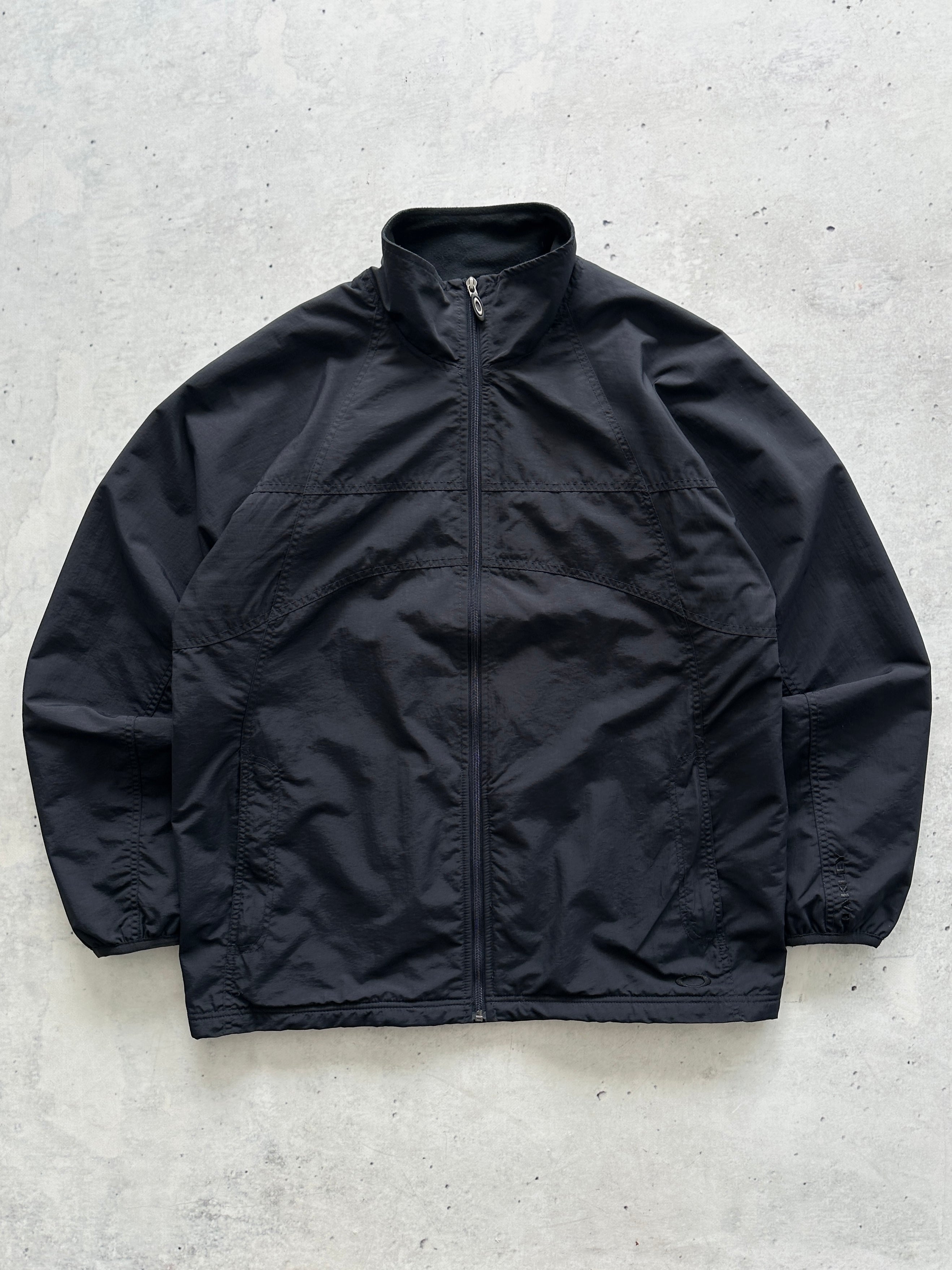 00's Oakley Embroidered Logo Zip Up fleece lined Jacket (XL)
