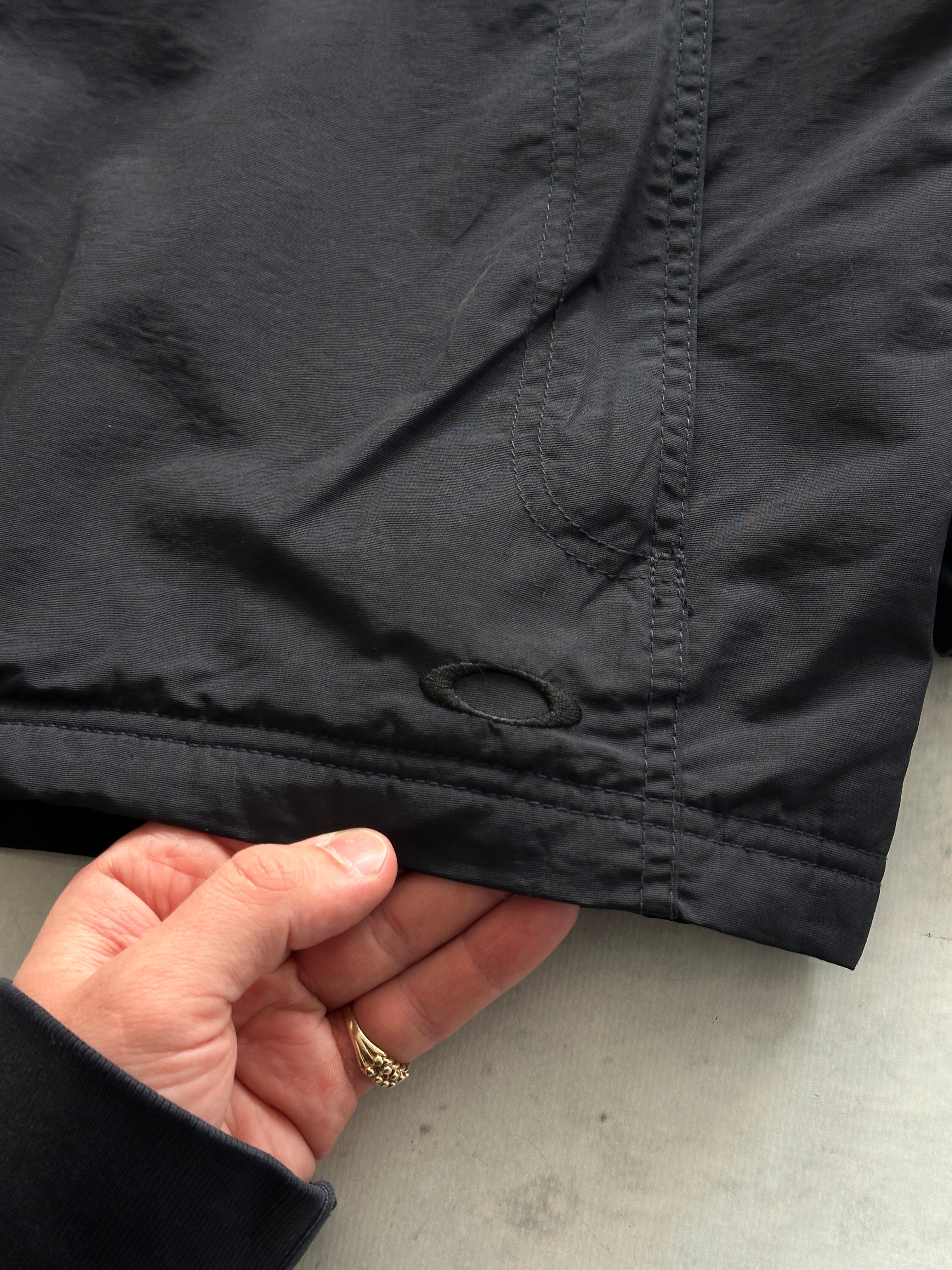 00's Oakley Embroidered Logo Zip Up fleece lined Jacket (XL)