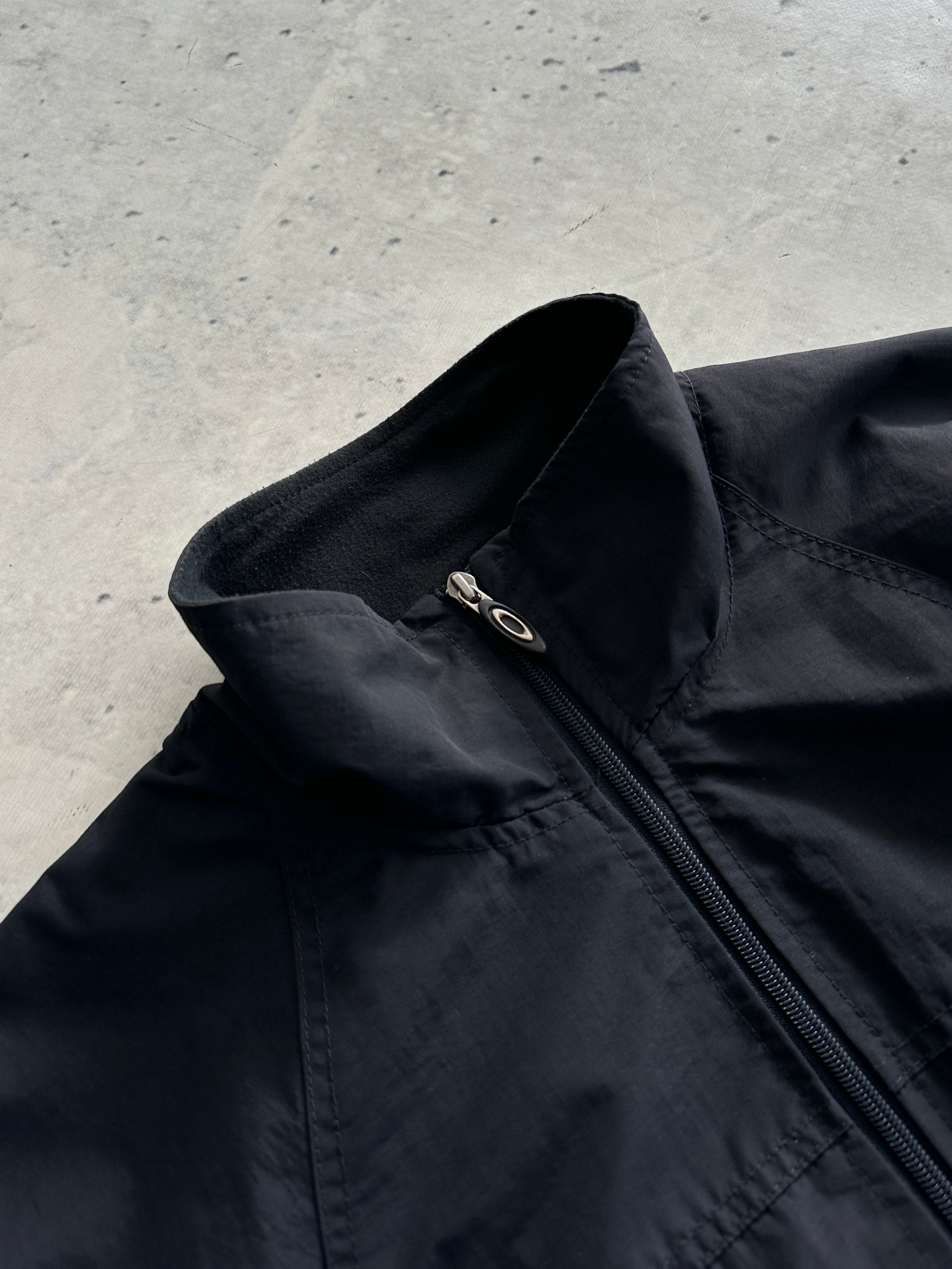 00's Oakley Embroidered Logo Zip Up fleece lined Jacket (XL)