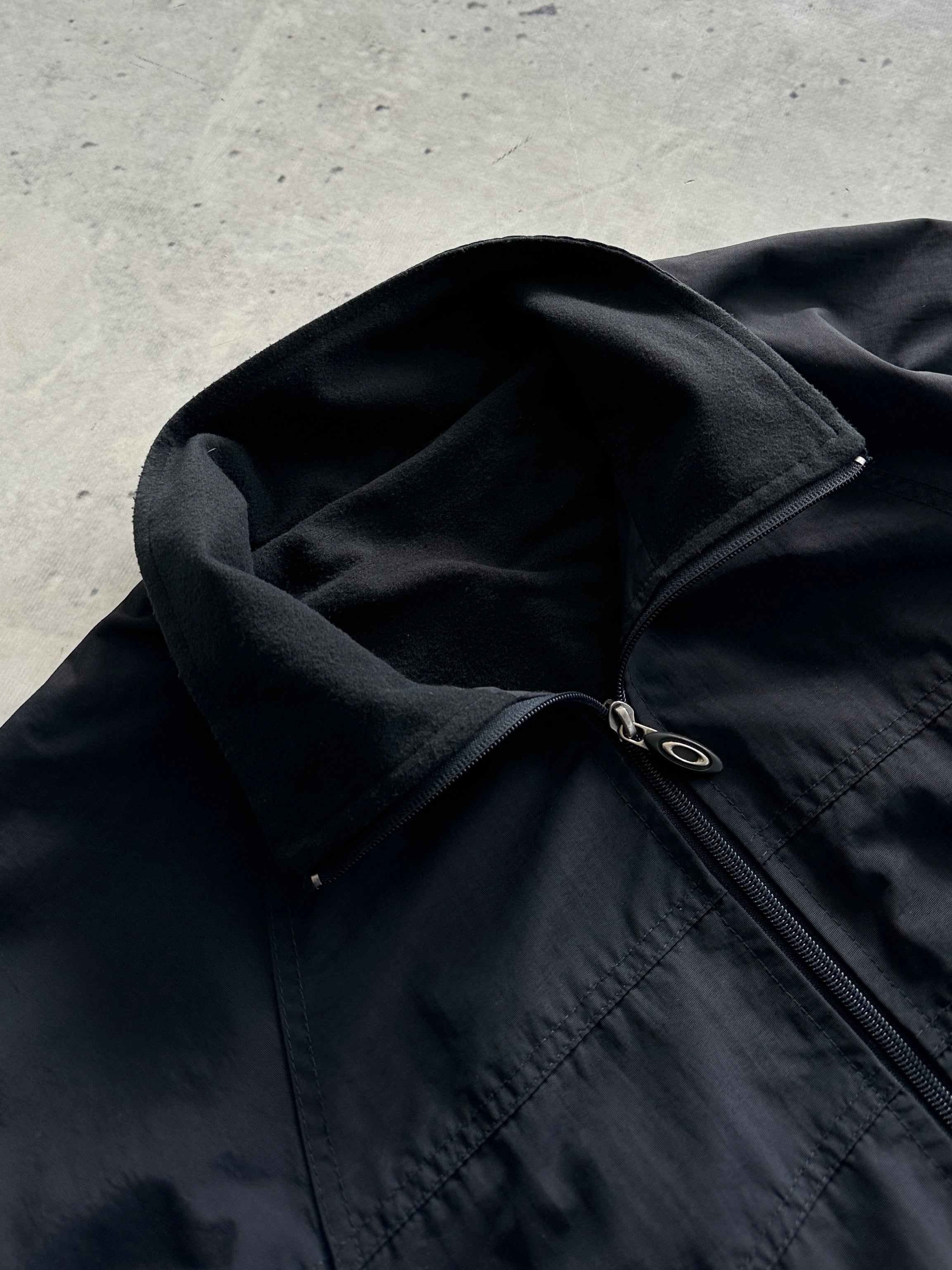 00's Oakley Embroidered Logo Zip Up fleece lined Jacket (XL)