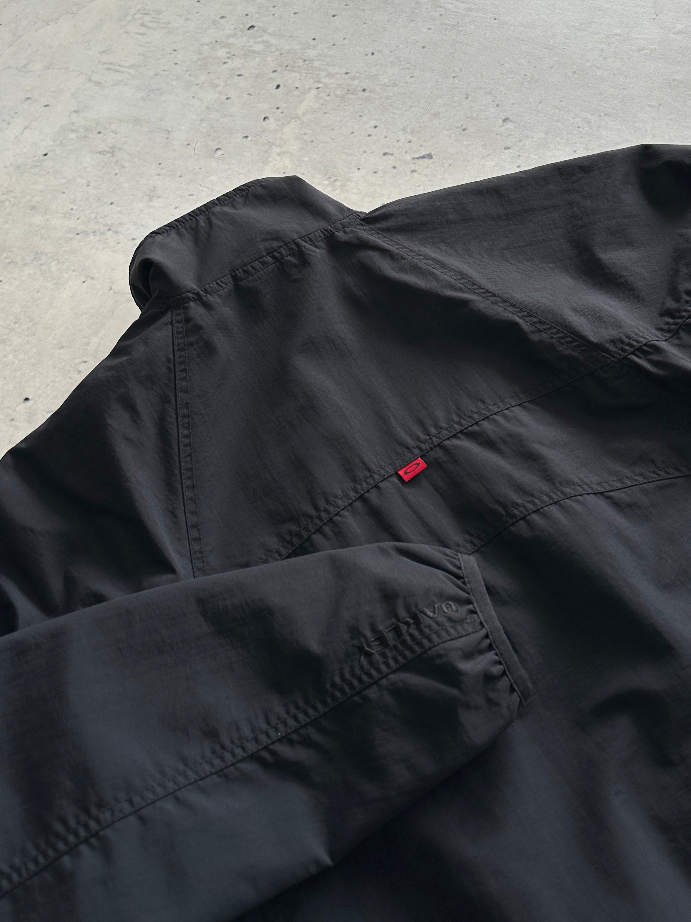 00's Oakley Embroidered Logo Zip Up fleece lined Jacket (XL)