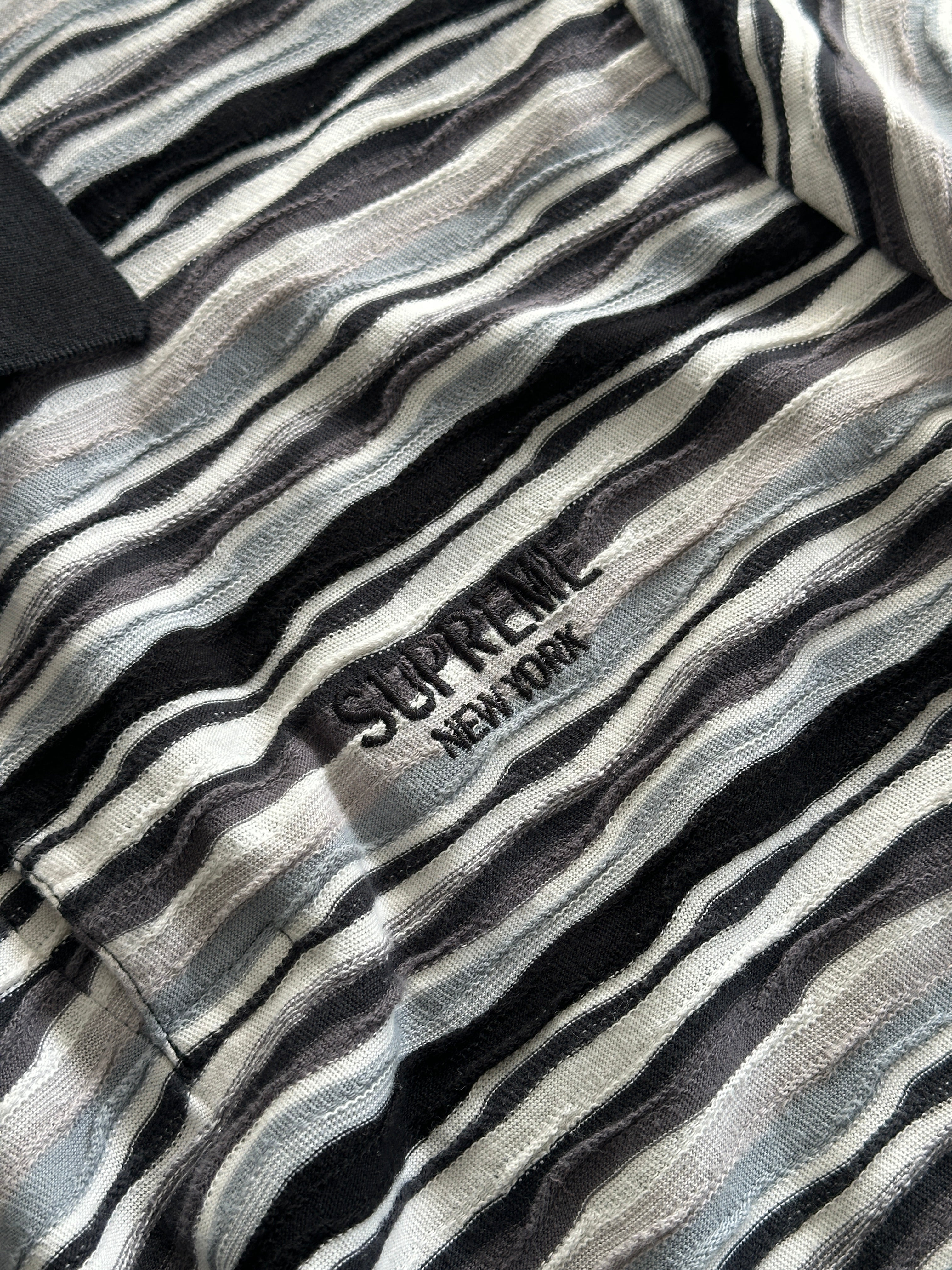 AW/19 Supreme Textured Stripe coogi style Polo Shirt (M)