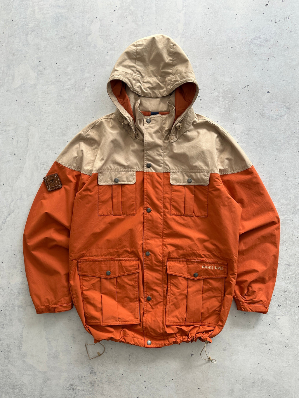 Mont Bell Zip Up Hooded two tone Mountain parka Jacket (L)