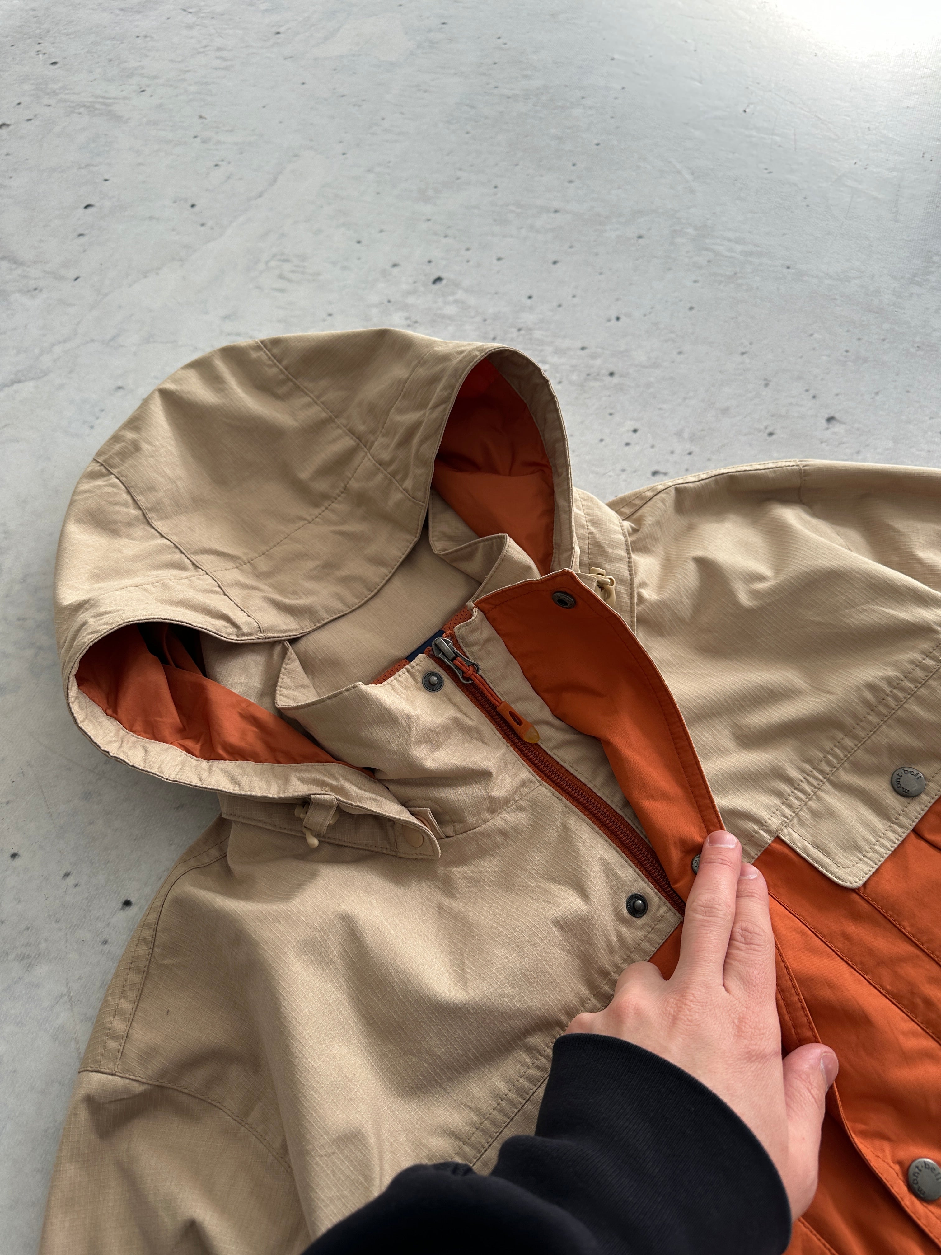 Mont Bell Zip Up Hooded two tone Mountain parka Jacket (L)