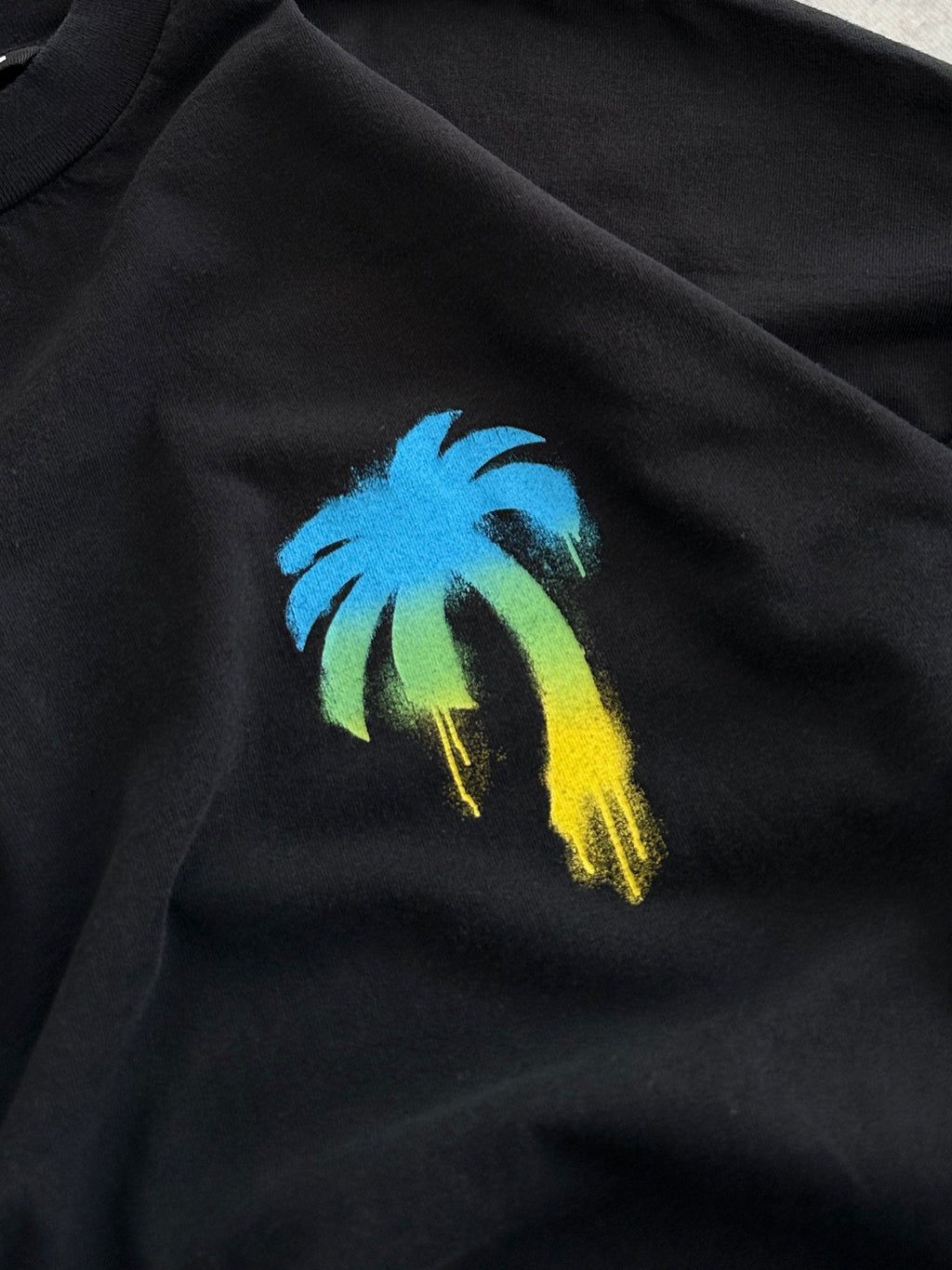 Palm Angels Sprayed Palm Long Sleeve T Shirt (M)