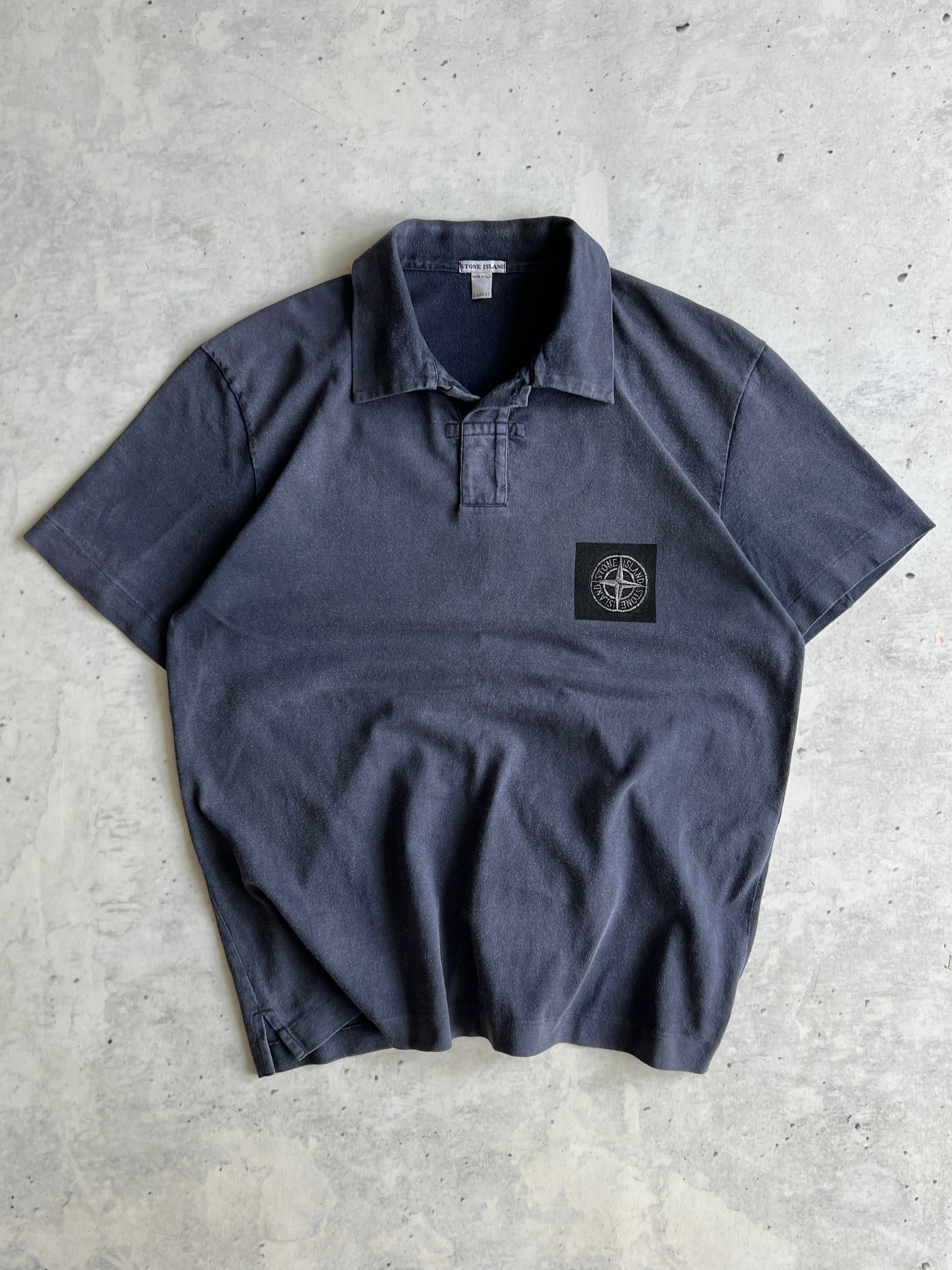 SS/01 Stone Island Embroidered Patch Logo Polo Shirt (L)