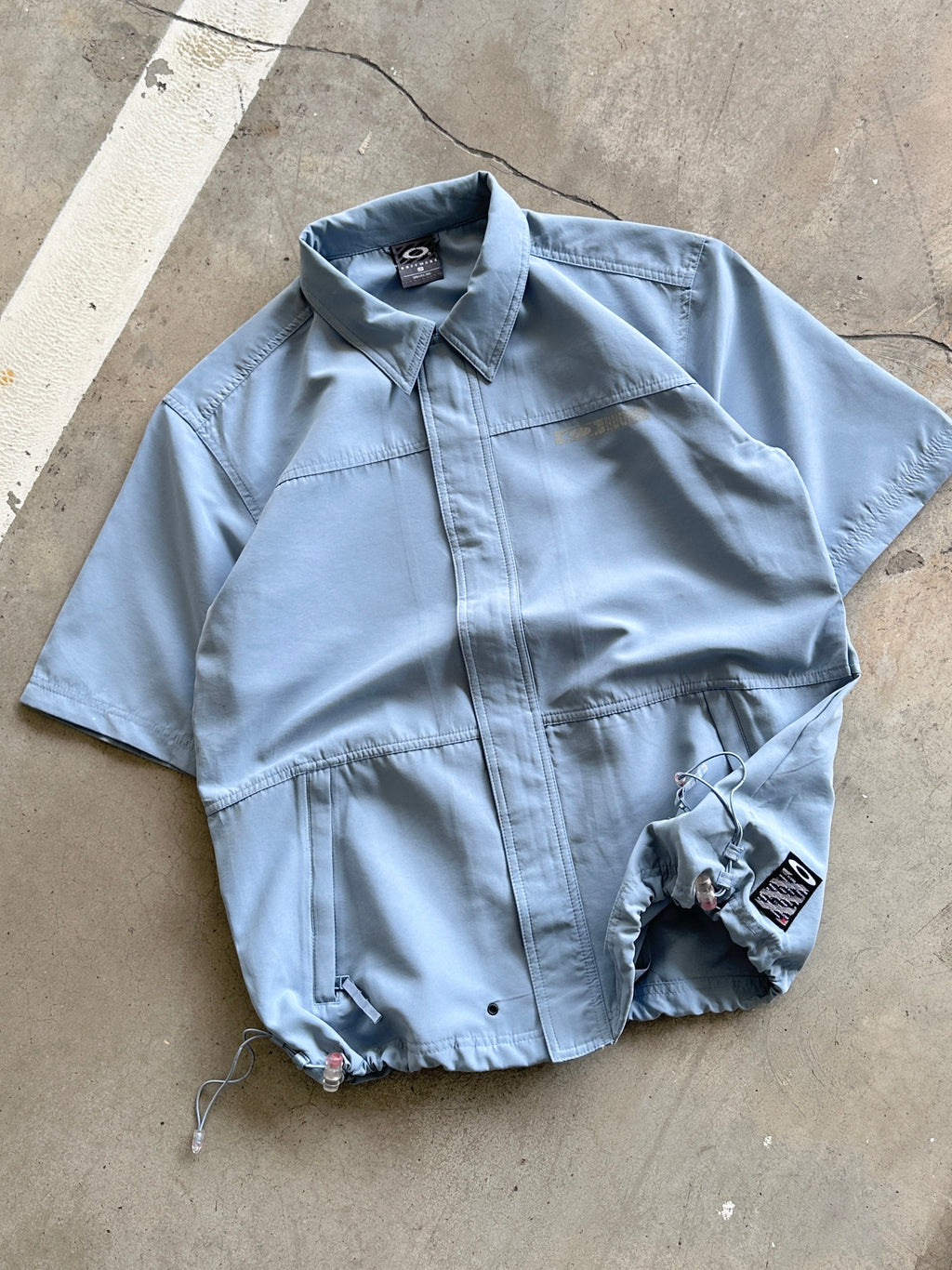 00's Oakley software reflective Utility tech Zip Up Shirt (S)