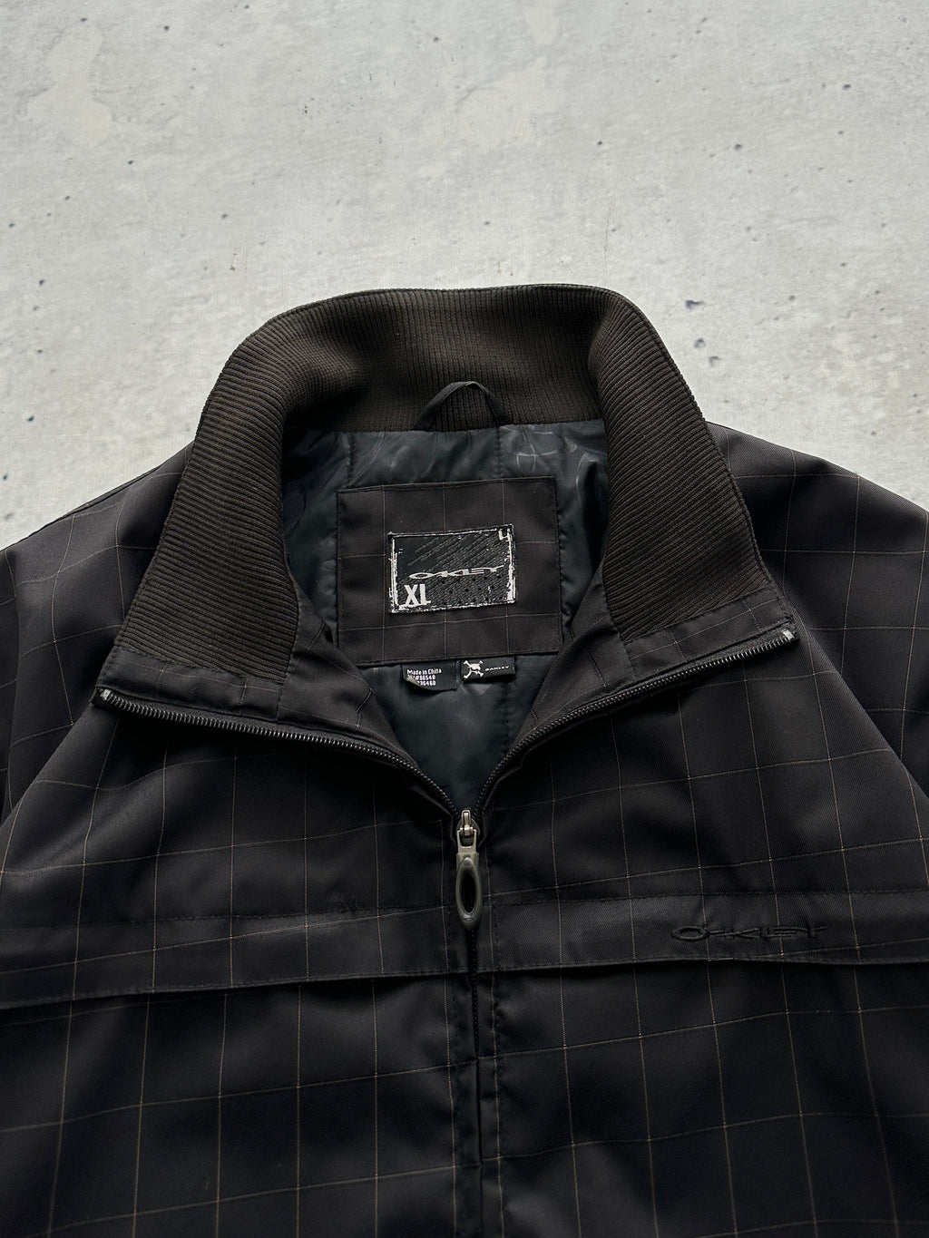 00's Oakley Checked Zip Up funnel neck Jacket (XL)