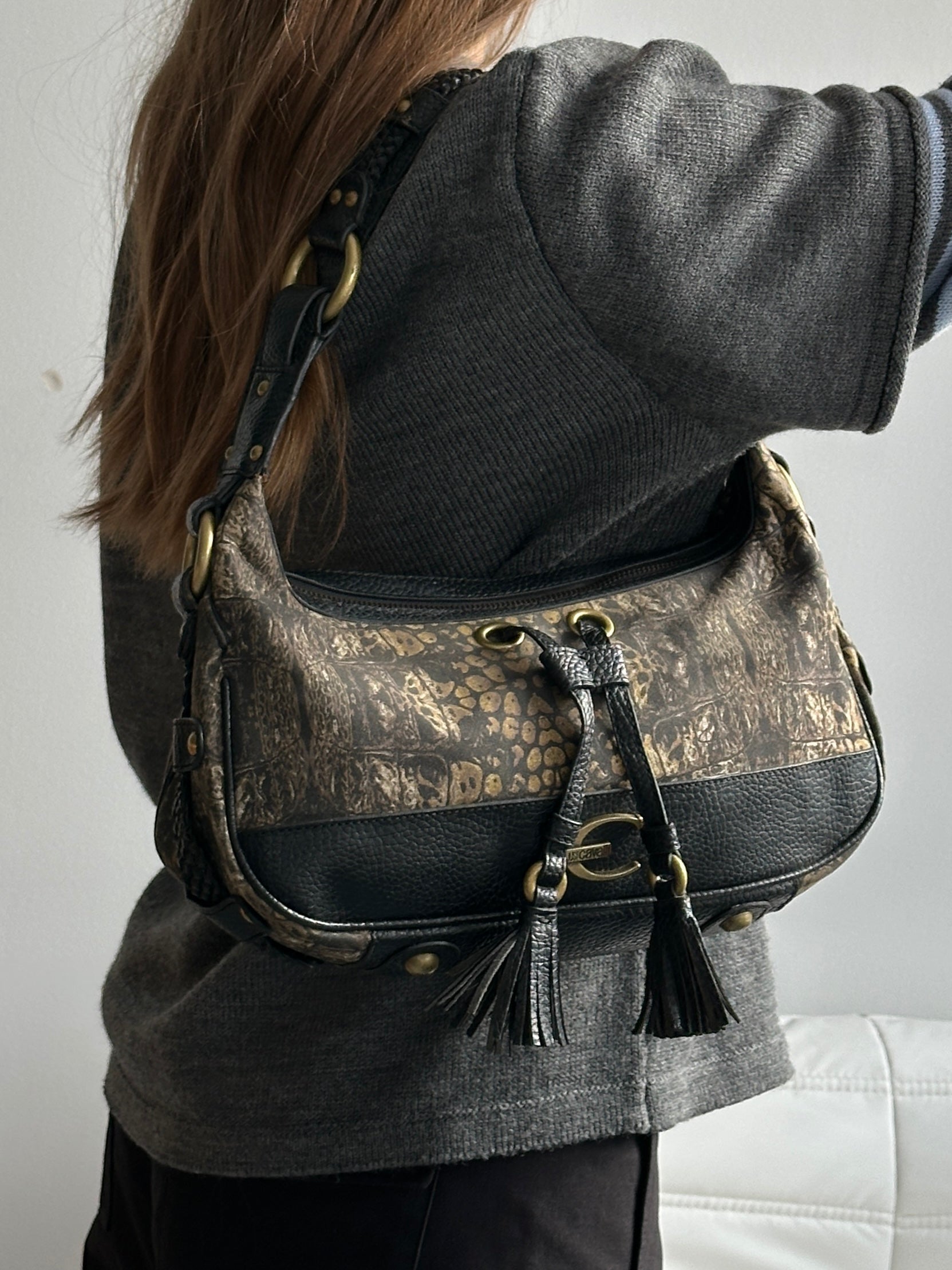 Vintage Just Cavalli leather snake skin print Bag (One Size)