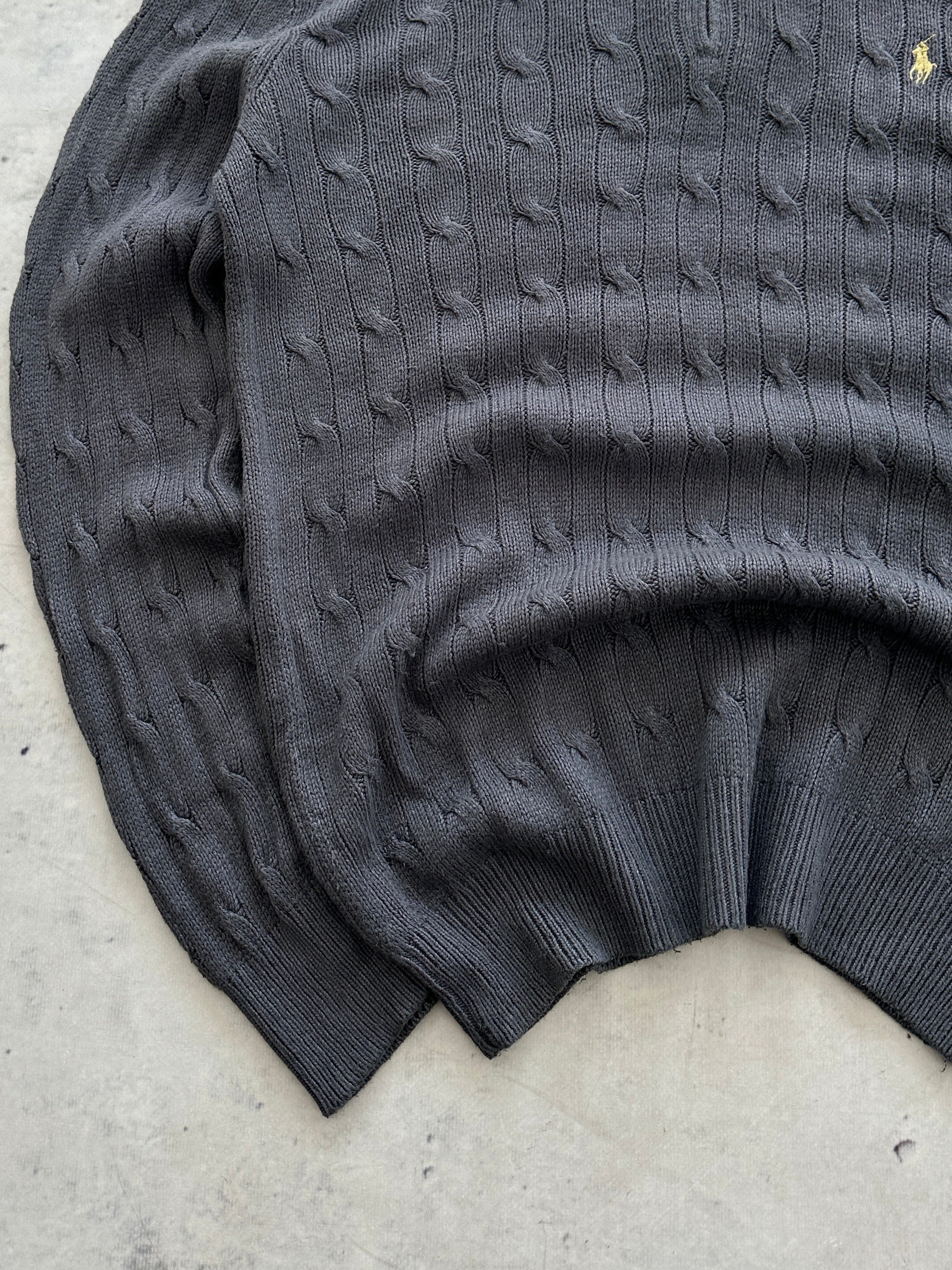 Ralph Lauren Cable Knit 1/4 Zip Jumper (M)