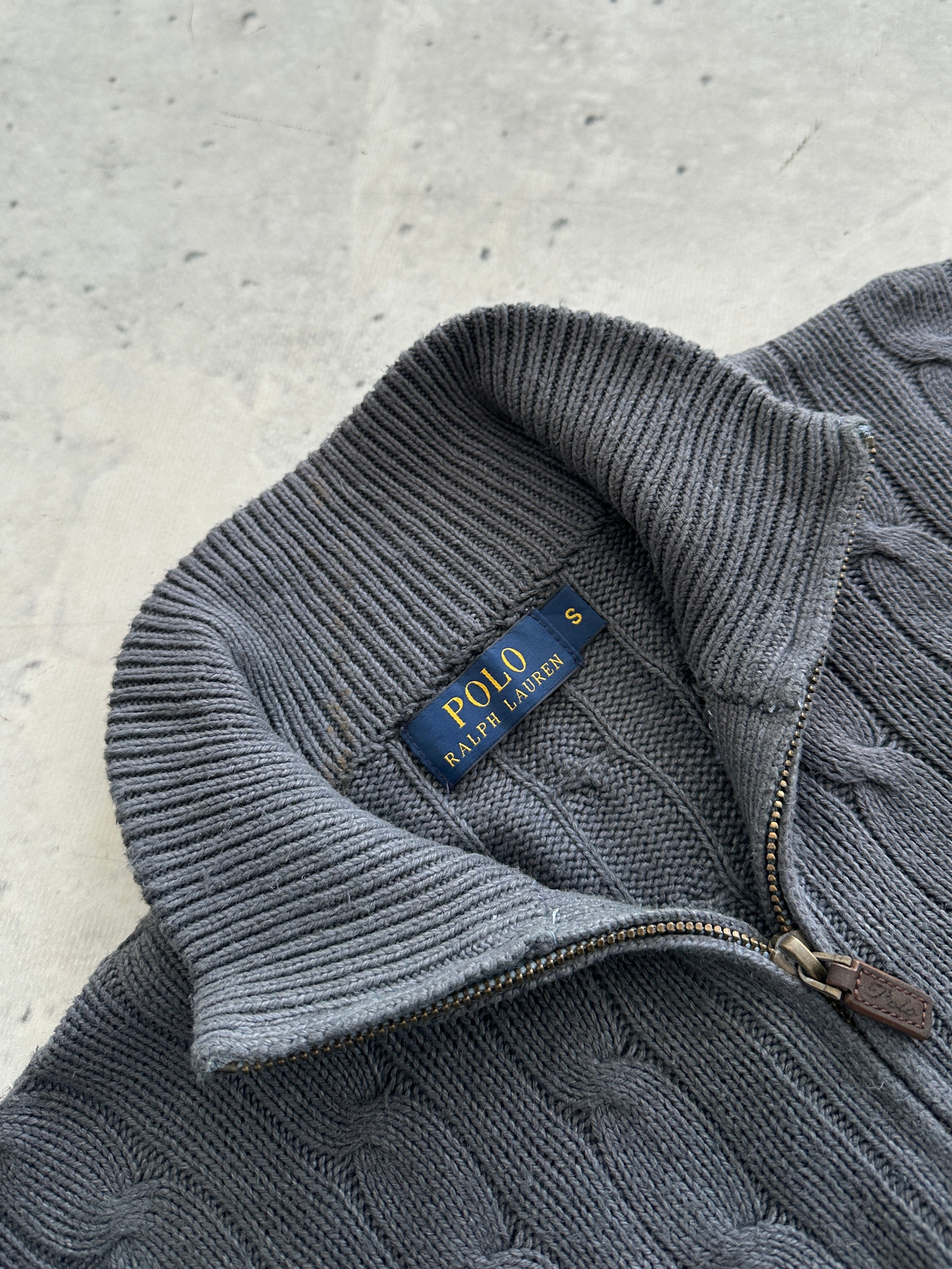 Ralph Lauren Cable Knit 1/4 Zip Jumper (M)