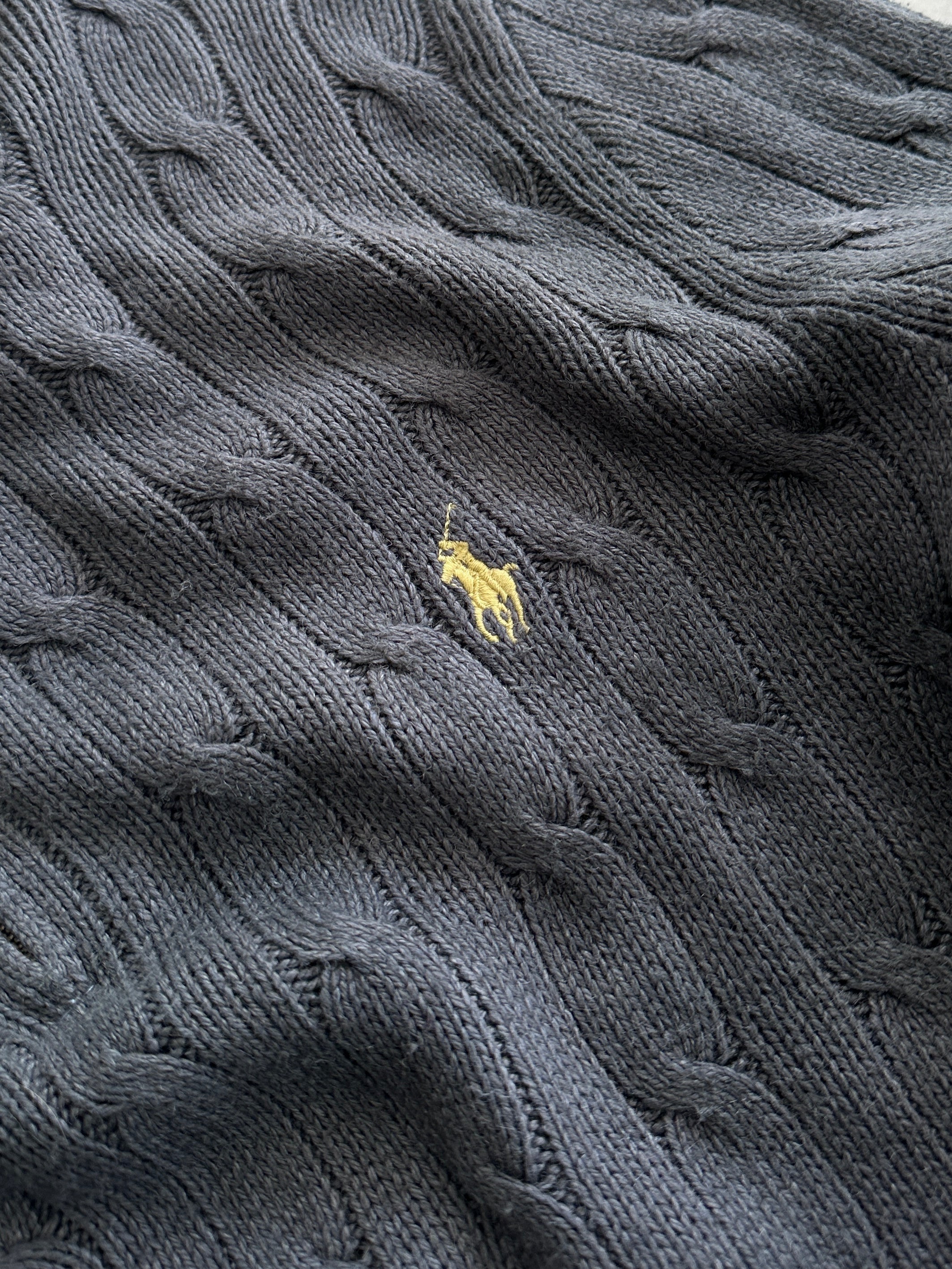 Ralph Lauren Cable Knit 1/4 Zip Jumper (M)