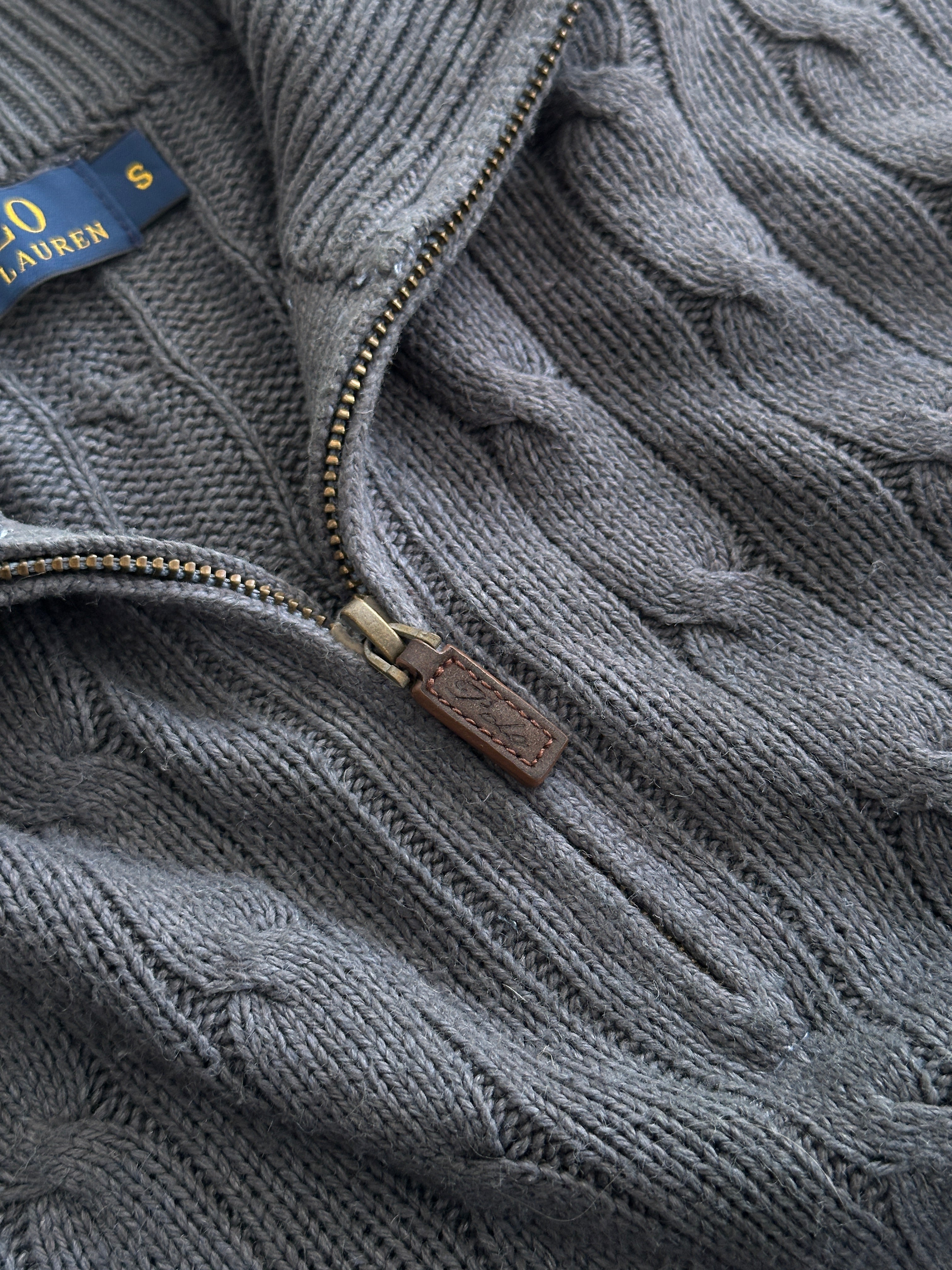 Ralph Lauren Cable Knit 1/4 Zip Jumper (M)