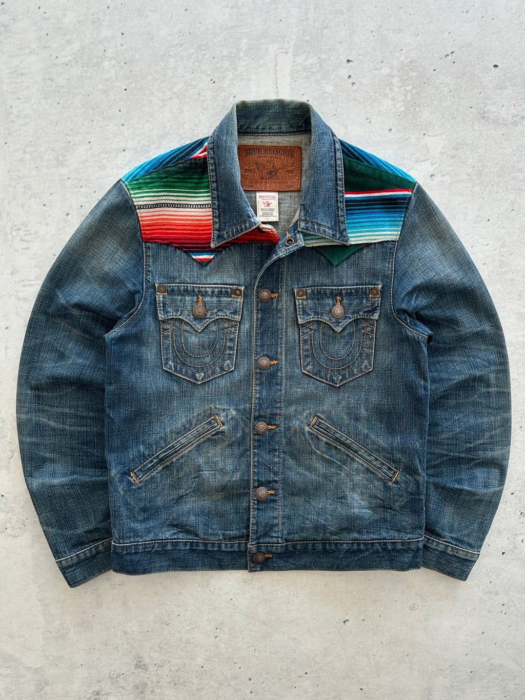 True Religion Johnny Baja Western Trucker Denim Jacket (M)