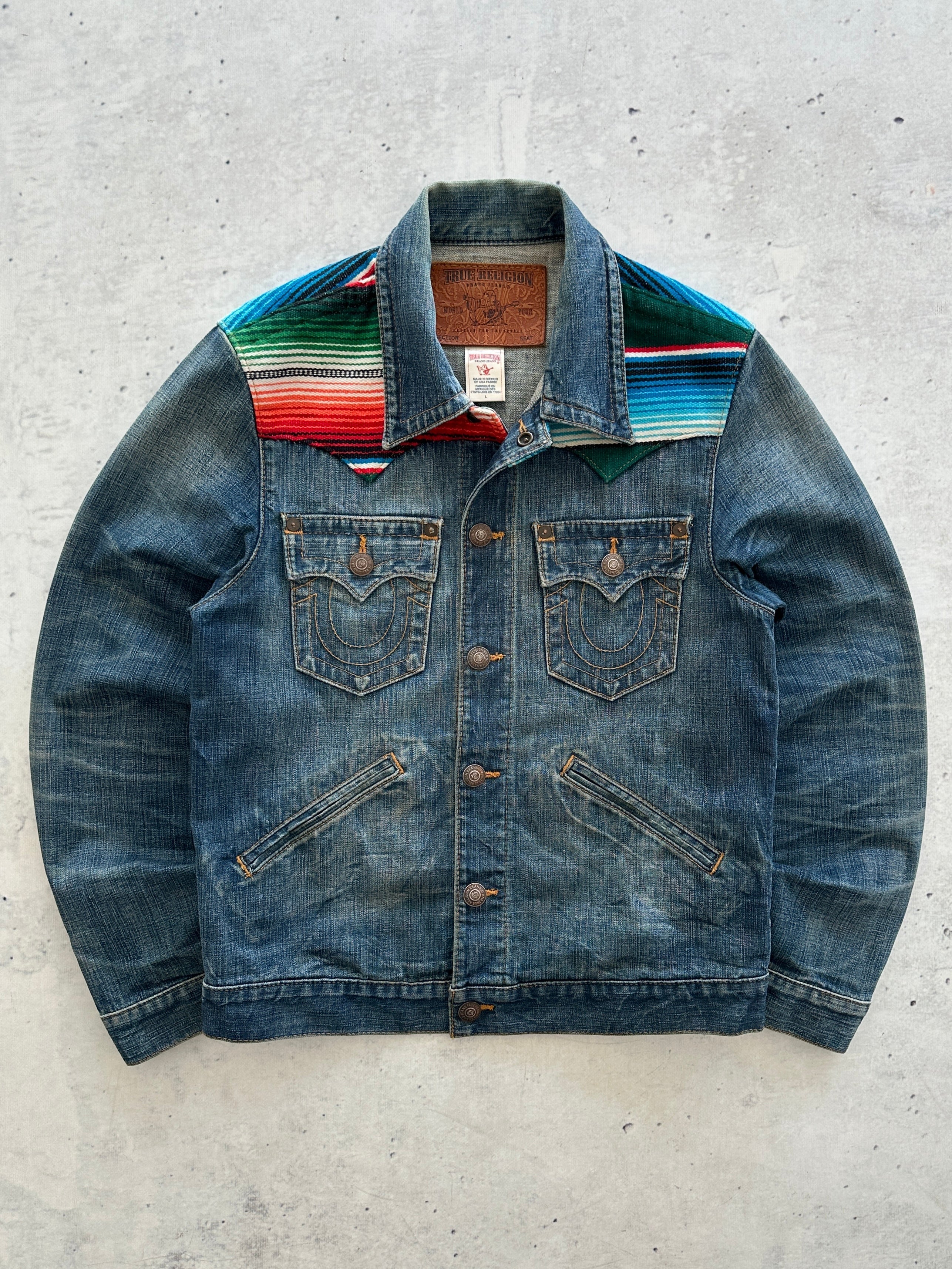 True Religion Johnny Baja Western Trucker Denim Jacket (M)