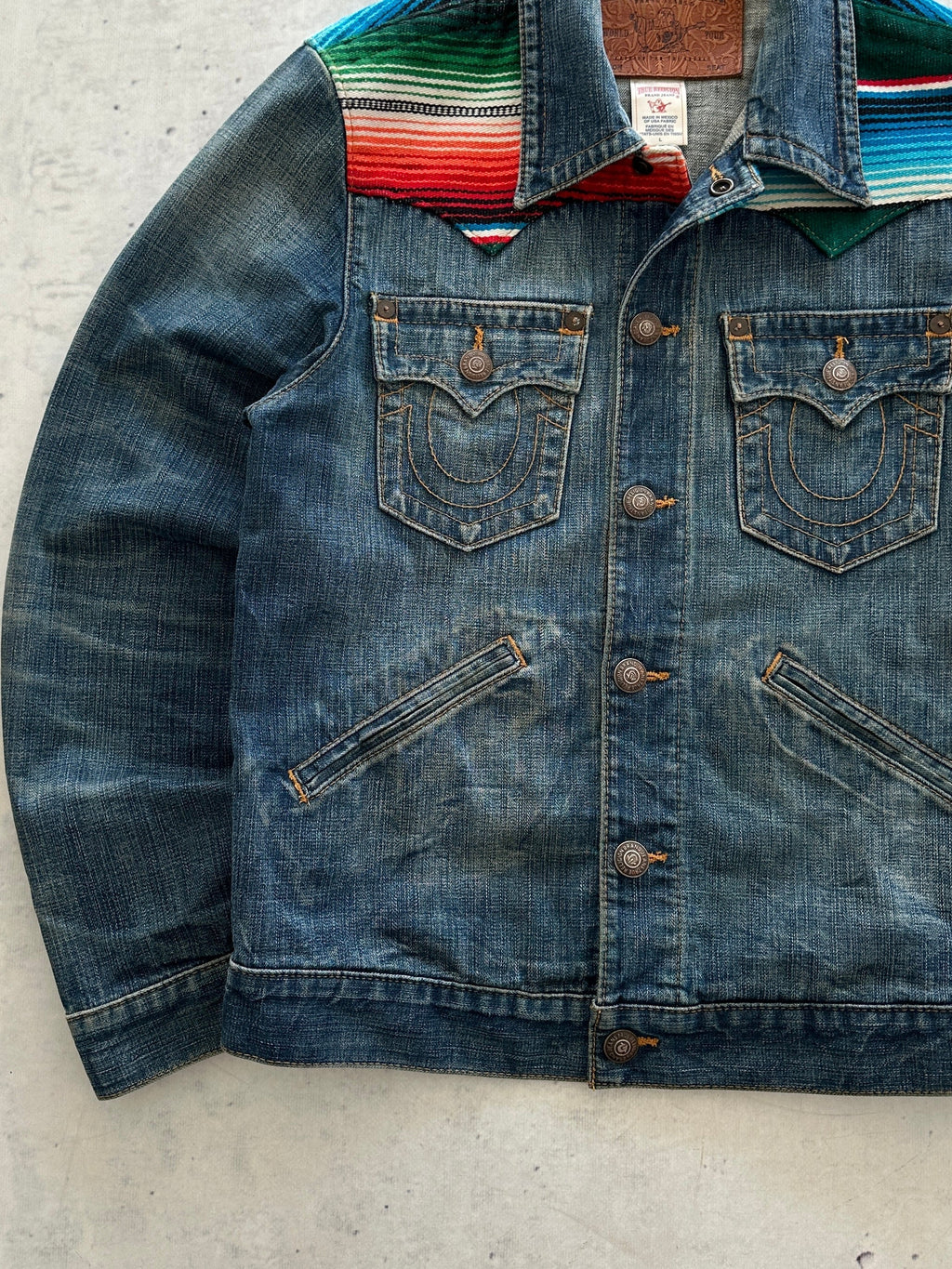 True Religion Johnny Baja Western Trucker Denim Jacket (M)